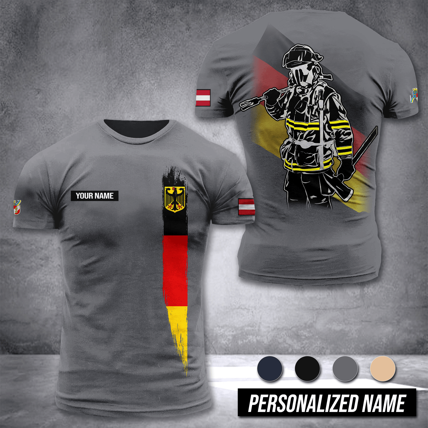 Firefighter Germany customize T-shirt 3d 12