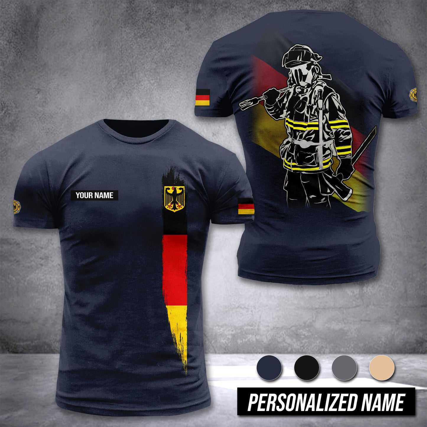 Firefighter Germany customize T-shirt 3d 12