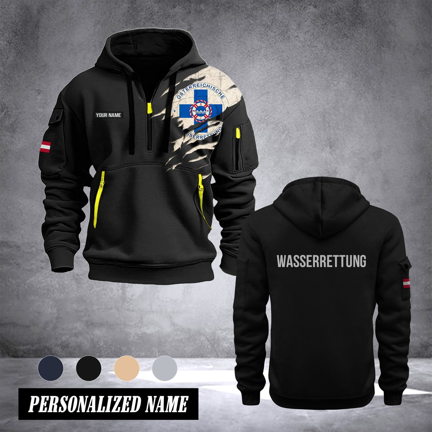 Wasserrettung Austria customize Hoodie Half Zipper 0909