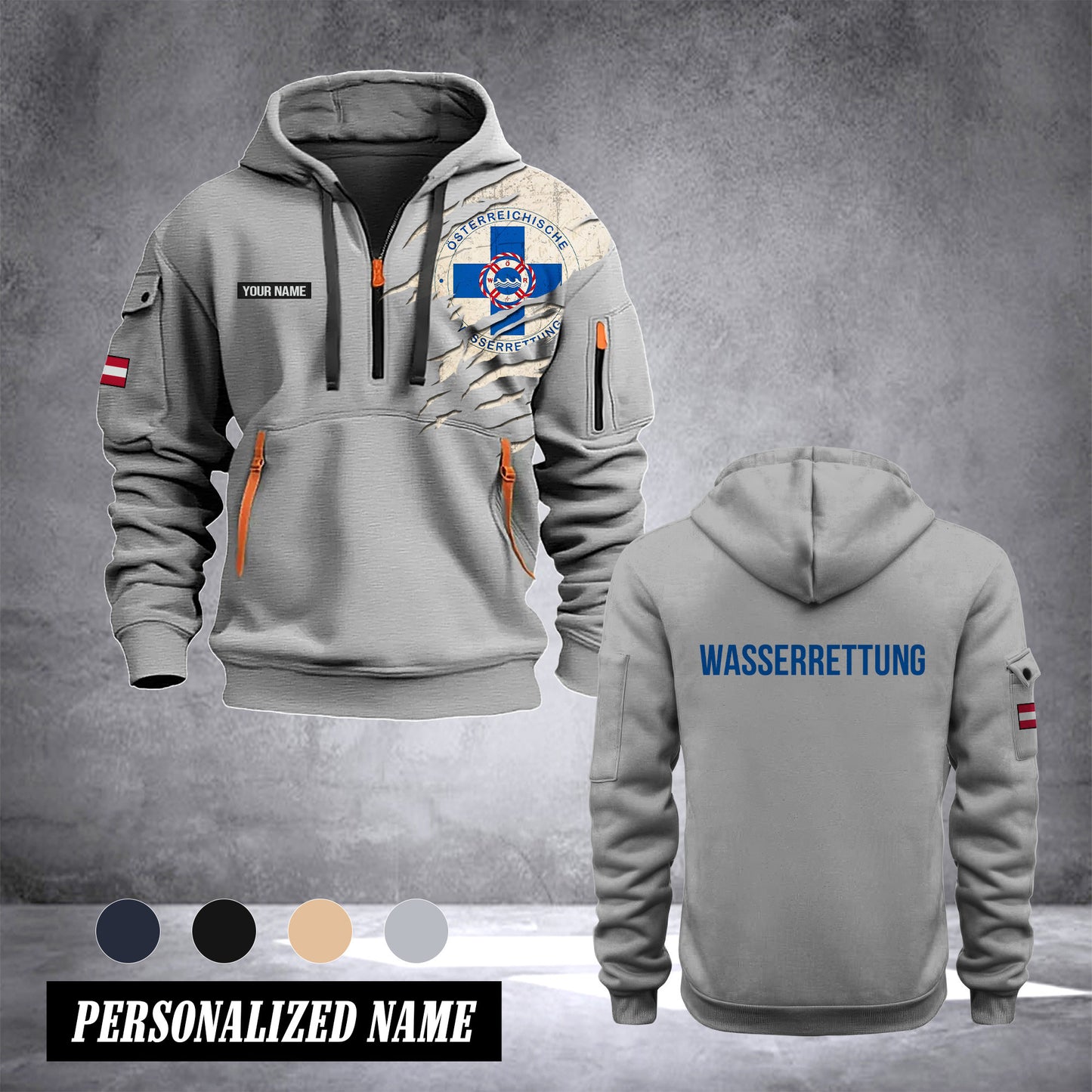 Wasserrettung Austria customize Hoodie Half Zipper 0909