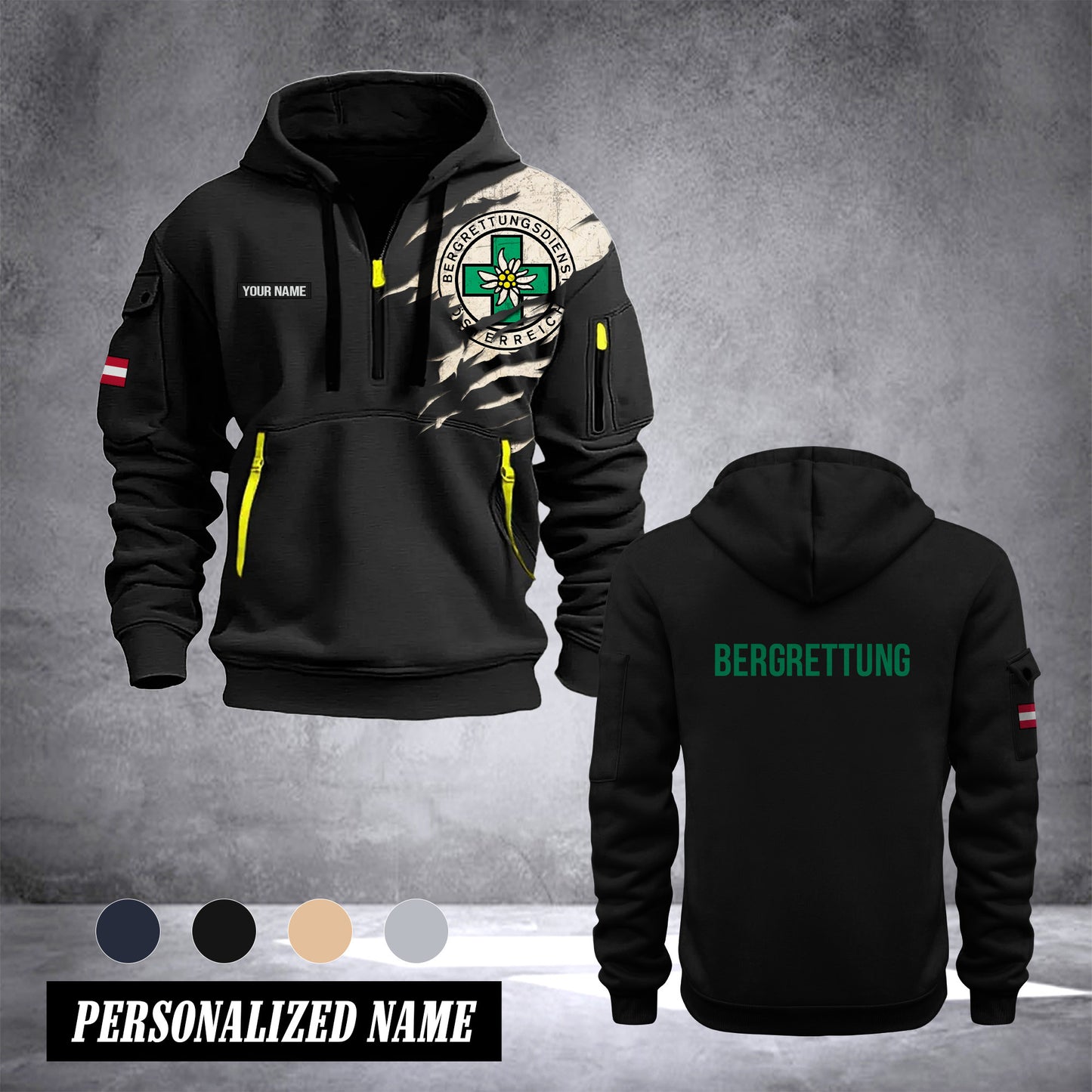 Bergrettung Austria customize Hoodie Half Zipper 0909