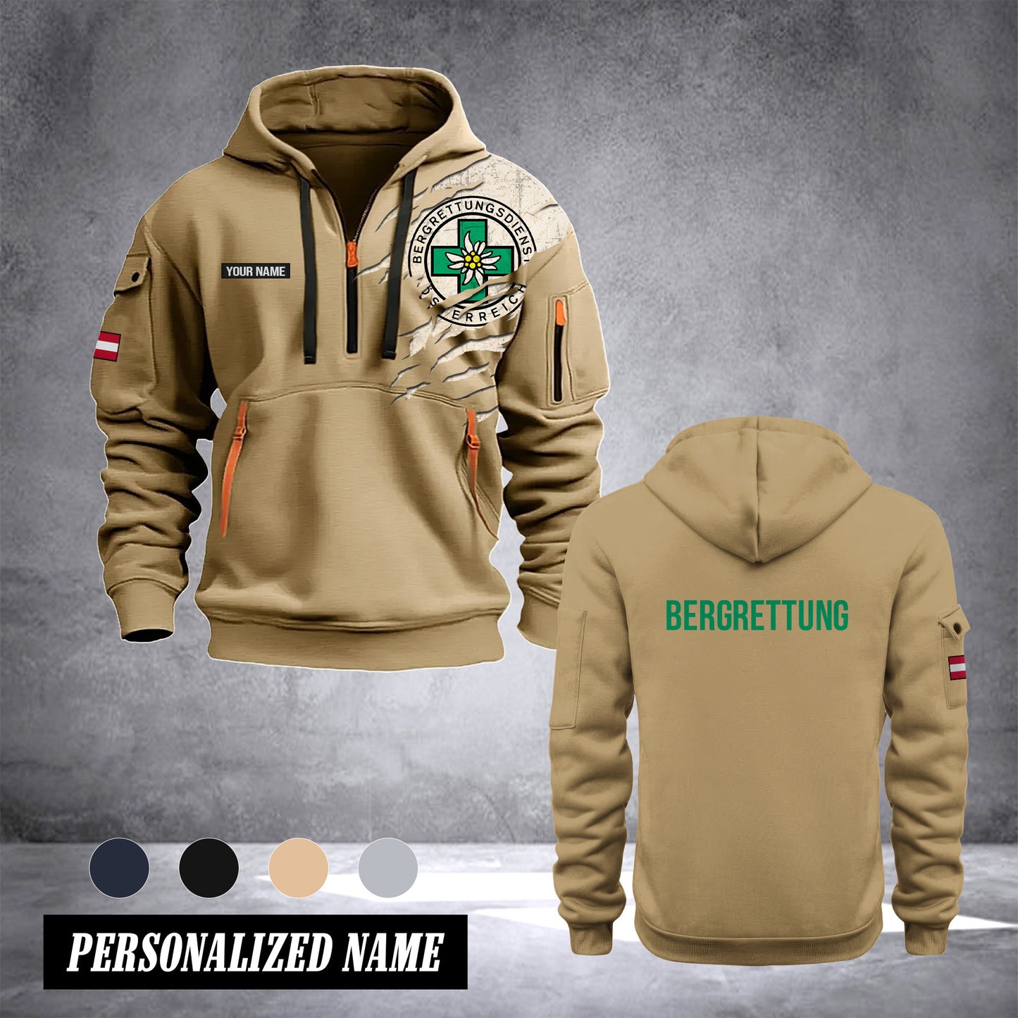 Bergrettung Austria customize Hoodie Half Zipper 0909