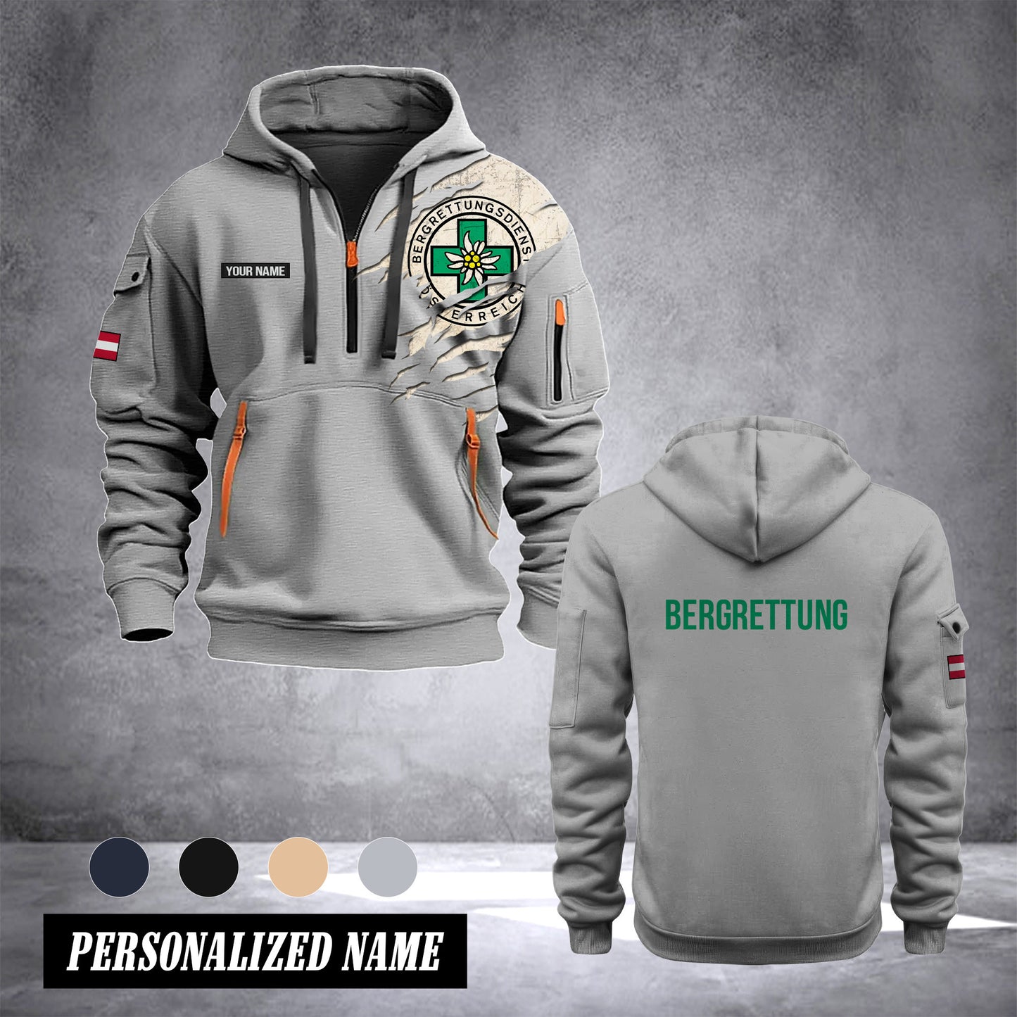 Bergrettung Austria customize Hoodie Half Zipper 0909