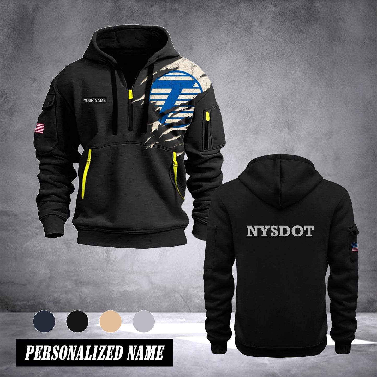 NYSDOT customize Hoodie Half Zipper 0909