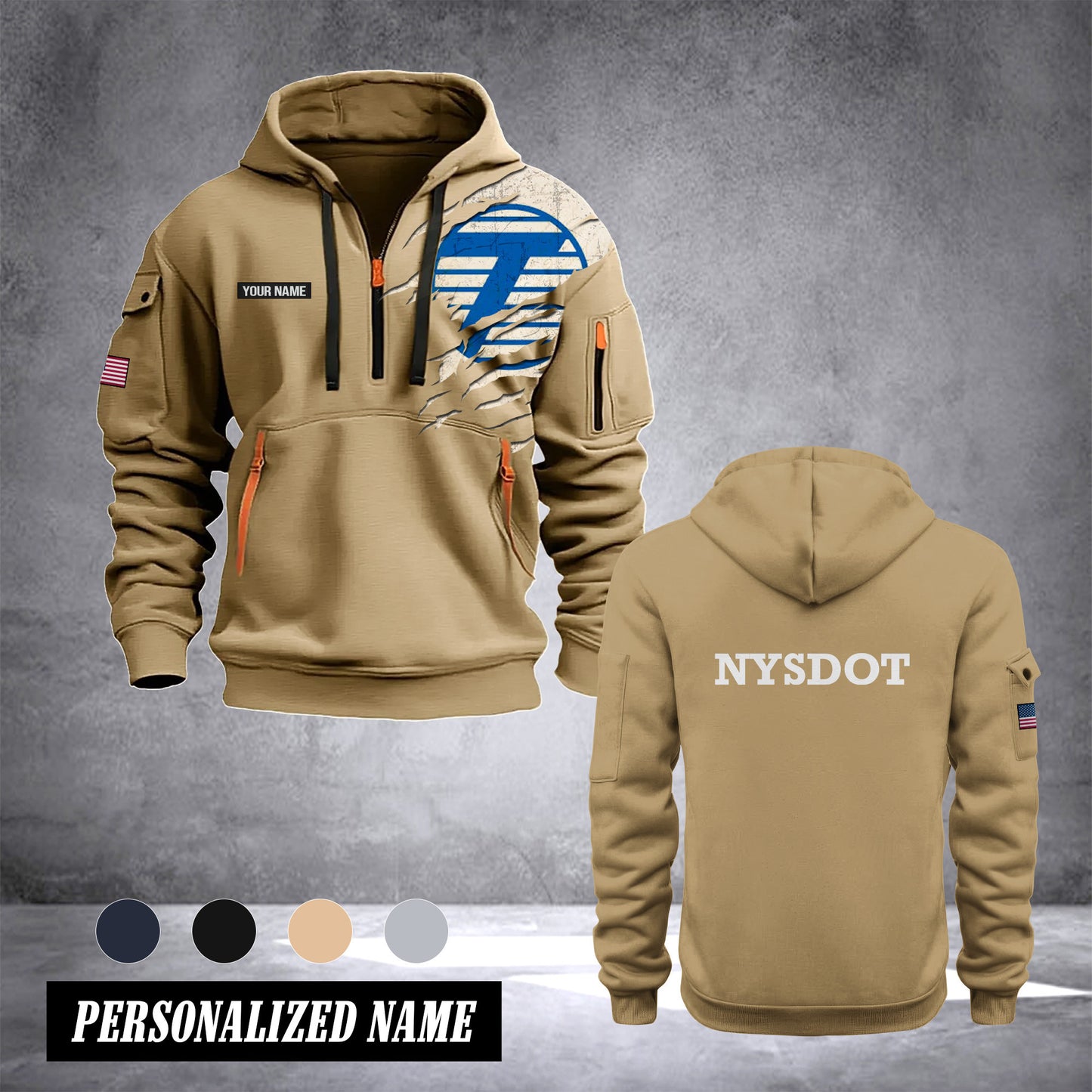 NYSDOT customize Hoodie Half Zipper 0909