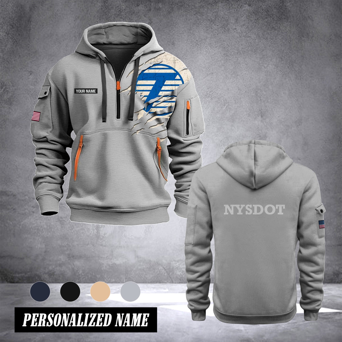 NYSDOT customize Hoodie Half Zipper 0909