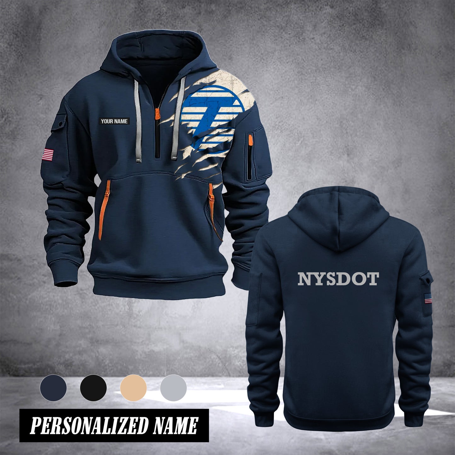 NYSDOT customize Hoodie Half Zipper 0909