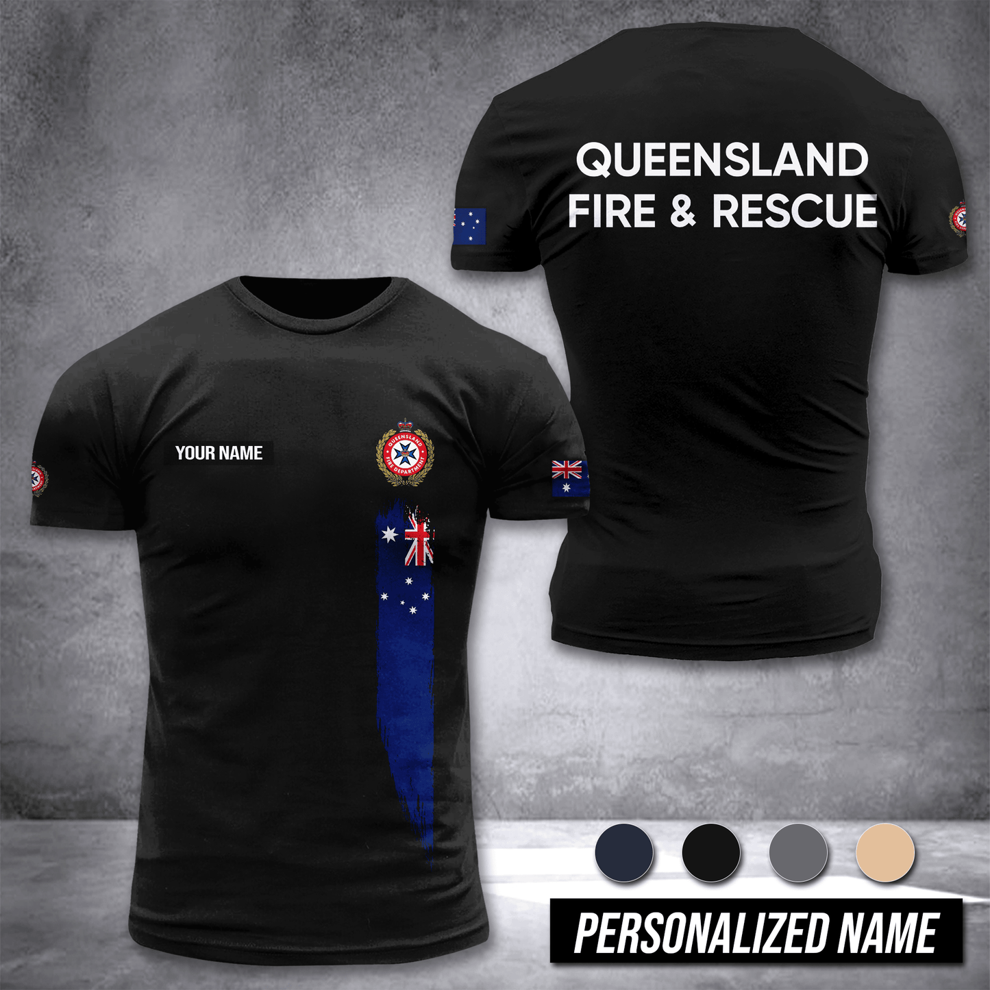 Queensland Fire And Rescue Australia customize T-shirt 3d DAH