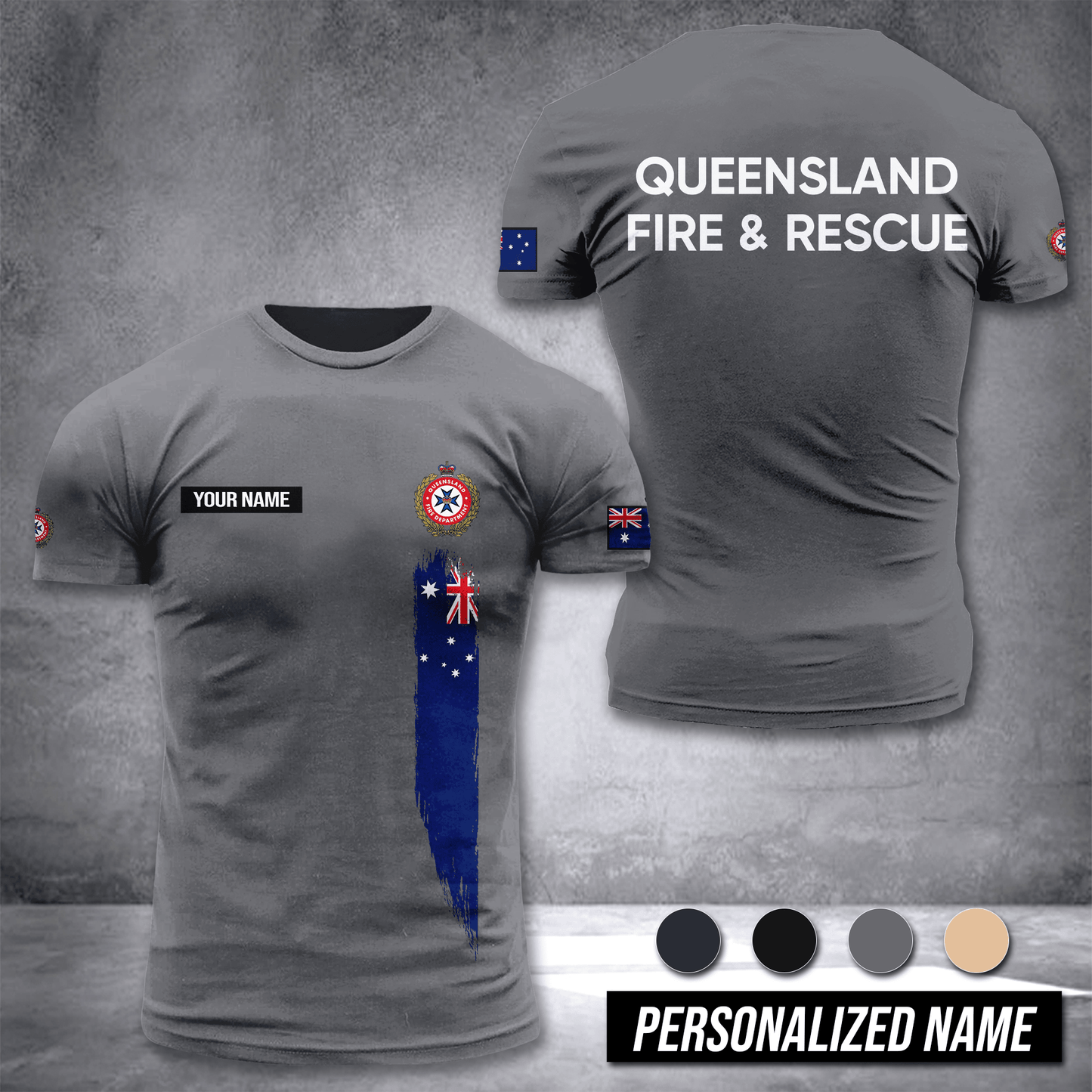 Queensland Fire And Rescue Australia customize T-shirt 3d DAH
