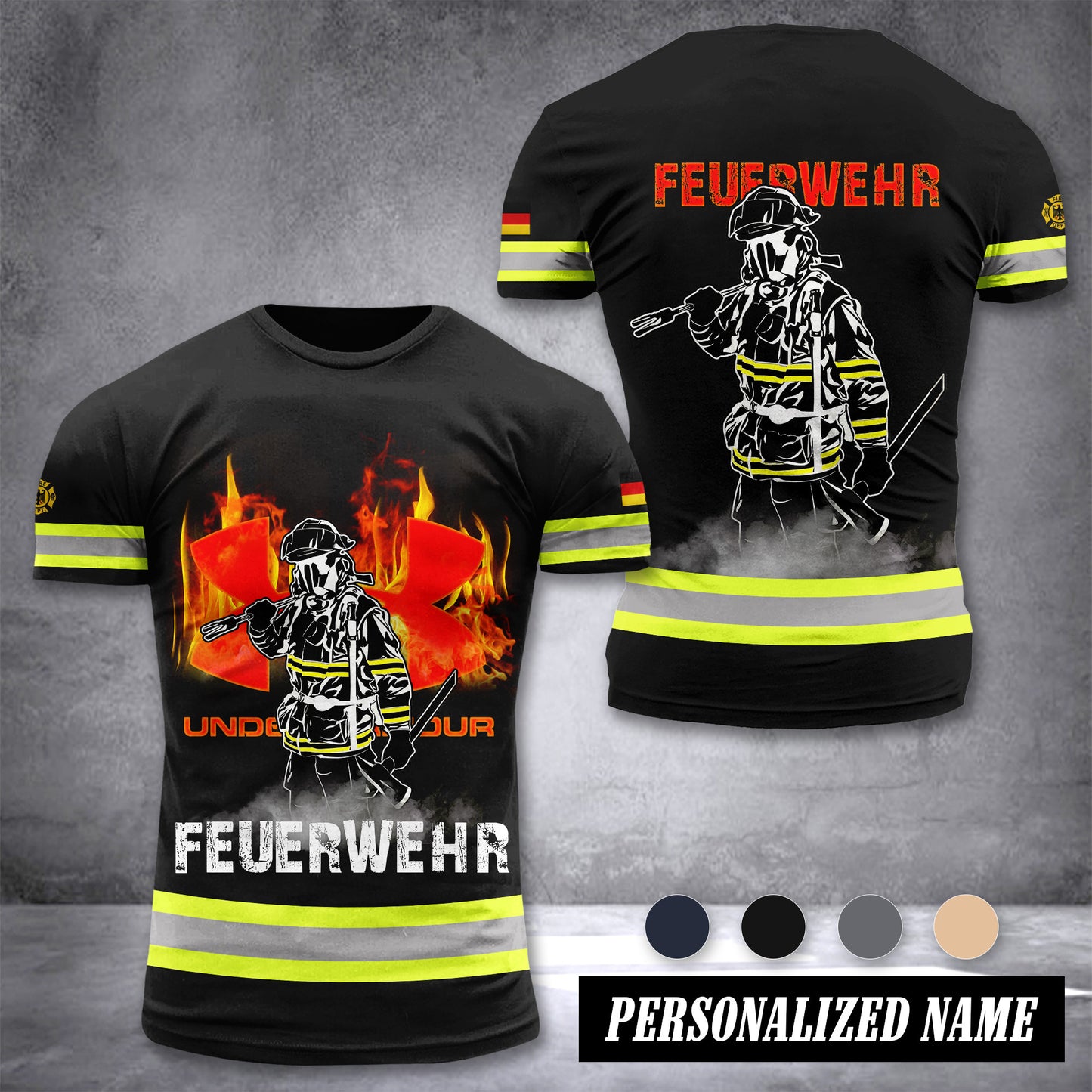 Firefighter Germany T-shirt 3d UAR