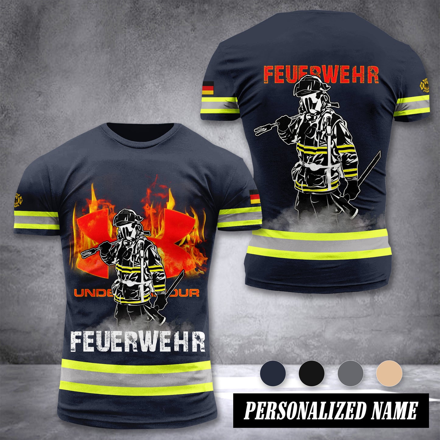 Firefighter Germany T-shirt 3d UAR