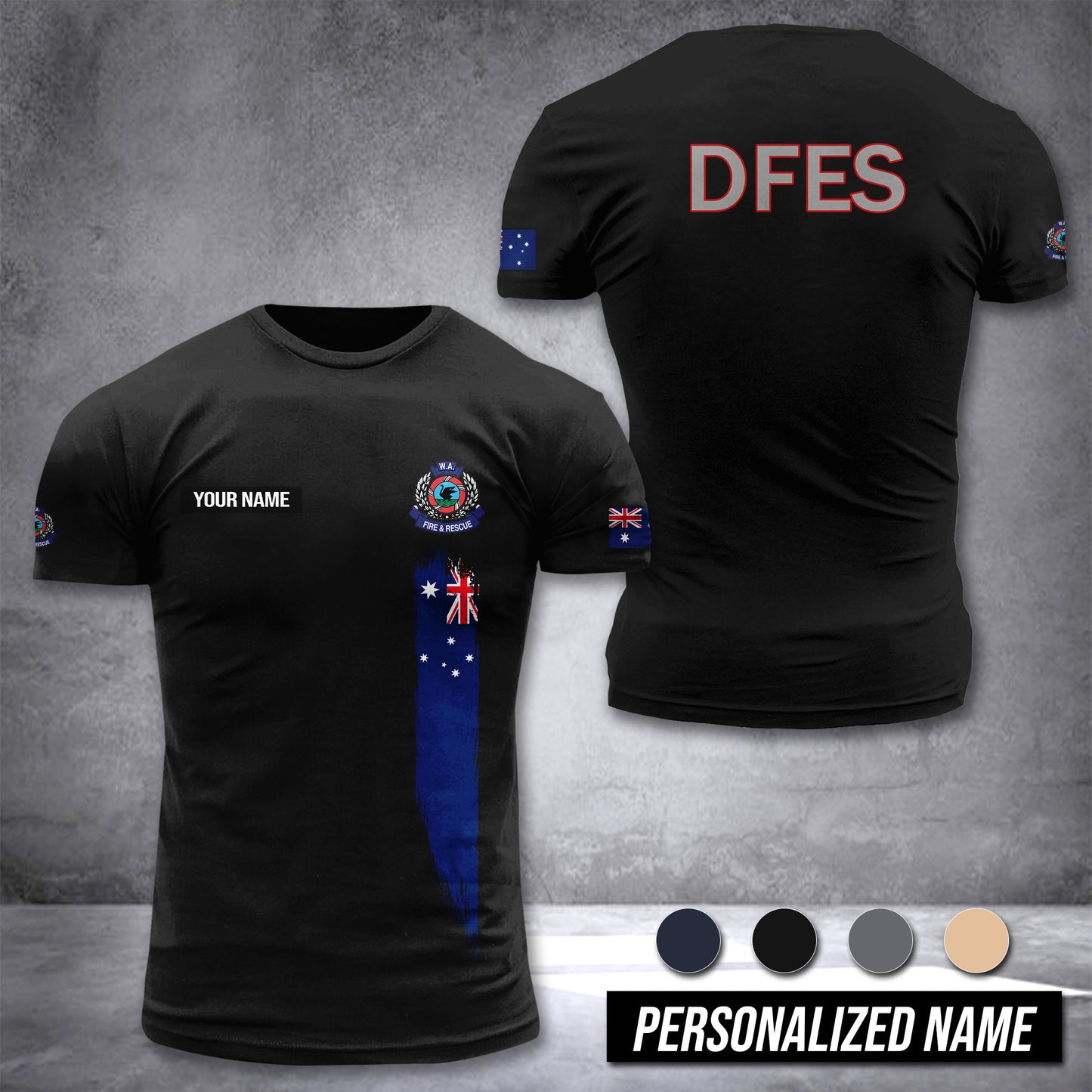 Department of Fire and Emergency Services Australia customize T-shirt 3d DAH