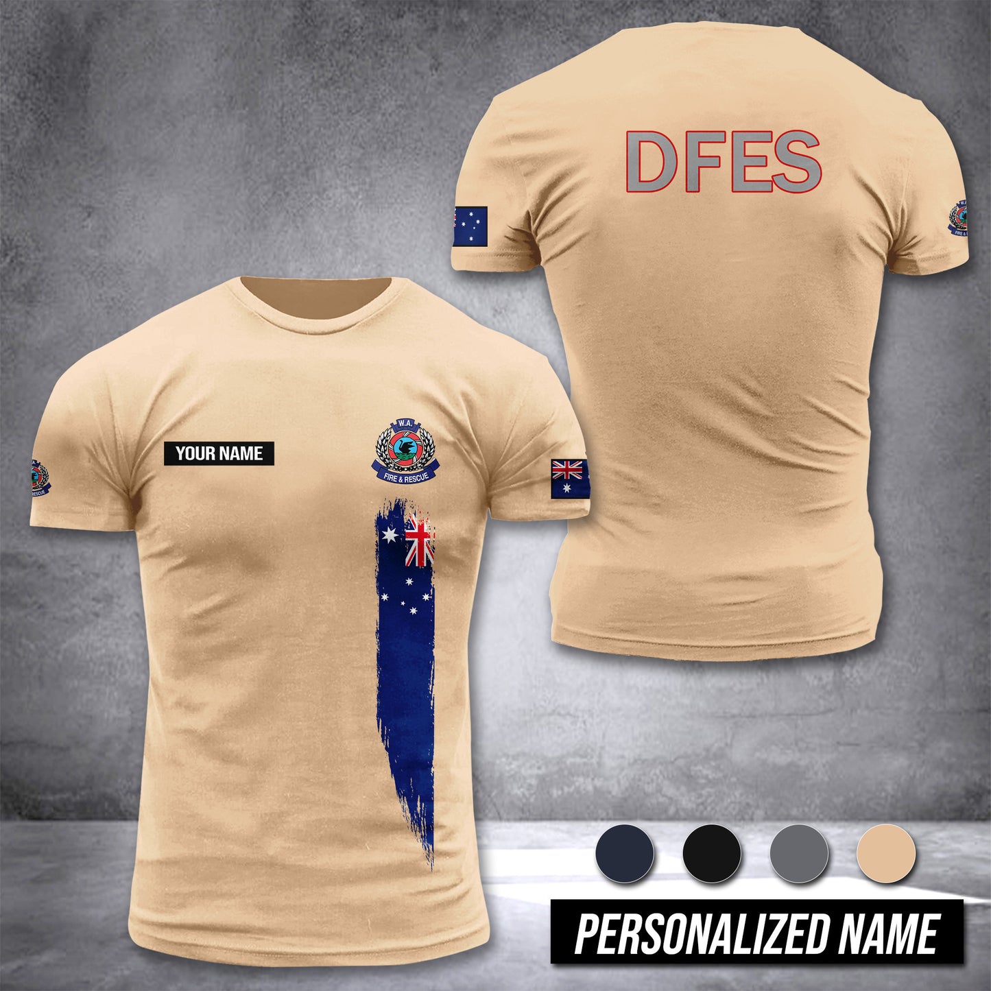 Department of Fire and Emergency Services Australia customize T-shirt 3d DAH