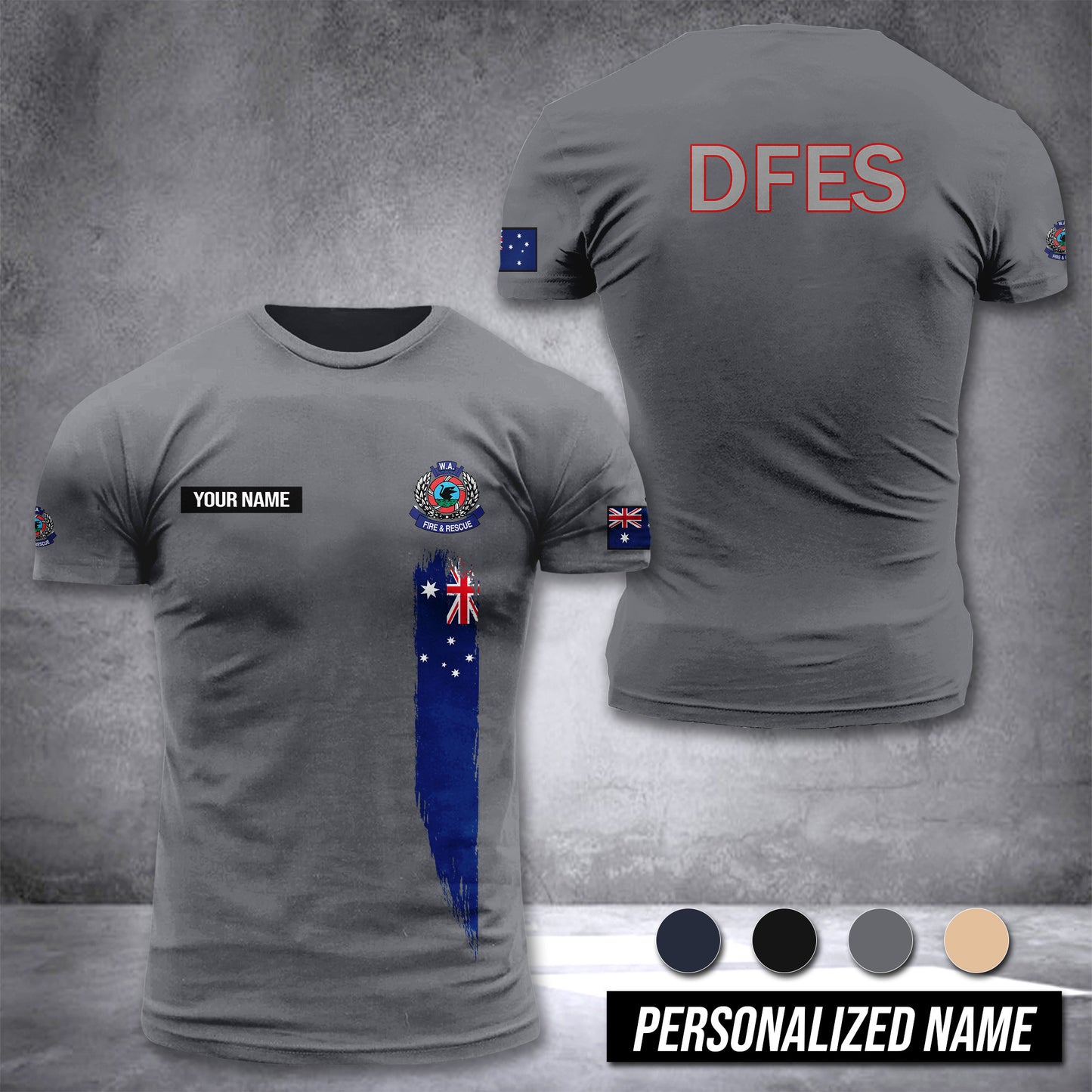 Department of Fire and Emergency Services Australia customize T-shirt 3d DAH