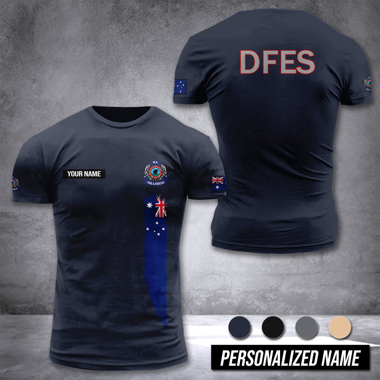 Department of Fire and Emergency Services Australia customize T-shirt 3d DAH
