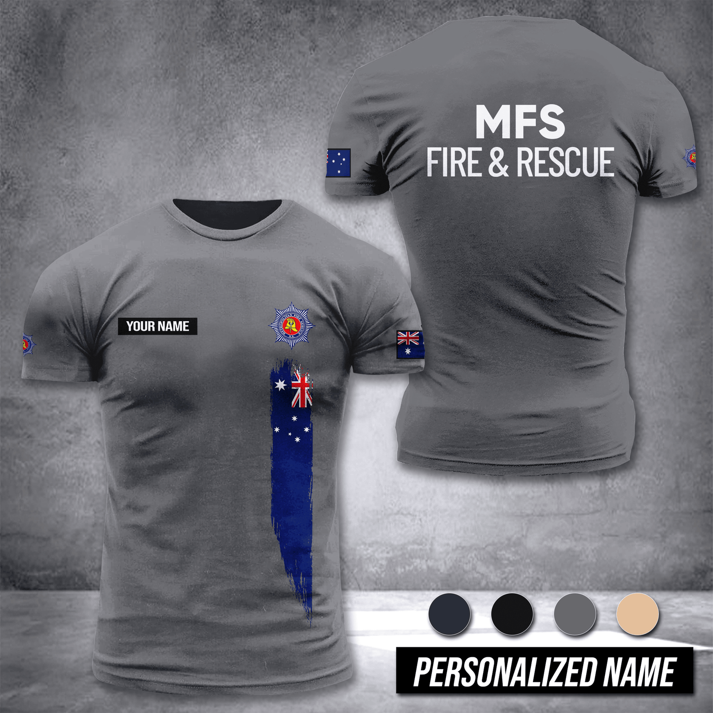 South Australian Metropolitan Fire Service customize T-shirt 3d DAH
