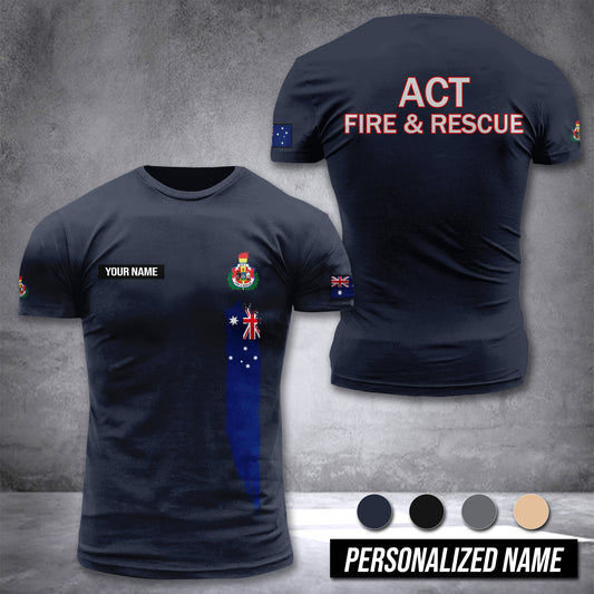 ACT Fire and Rescue Australia customize T-shirt 3d DAH