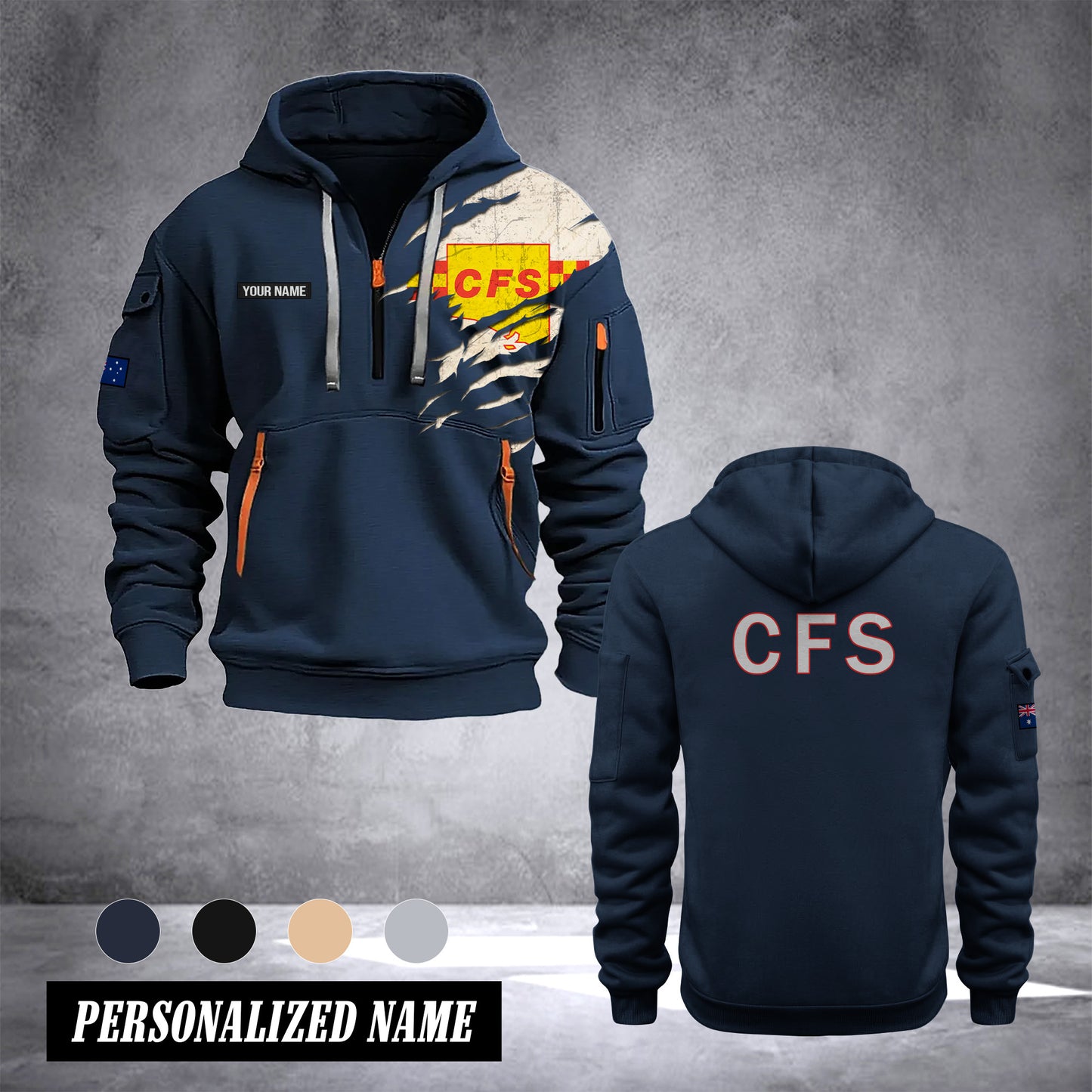 South Australia Country Fire Service customize Hoodie Half Zipper 0909