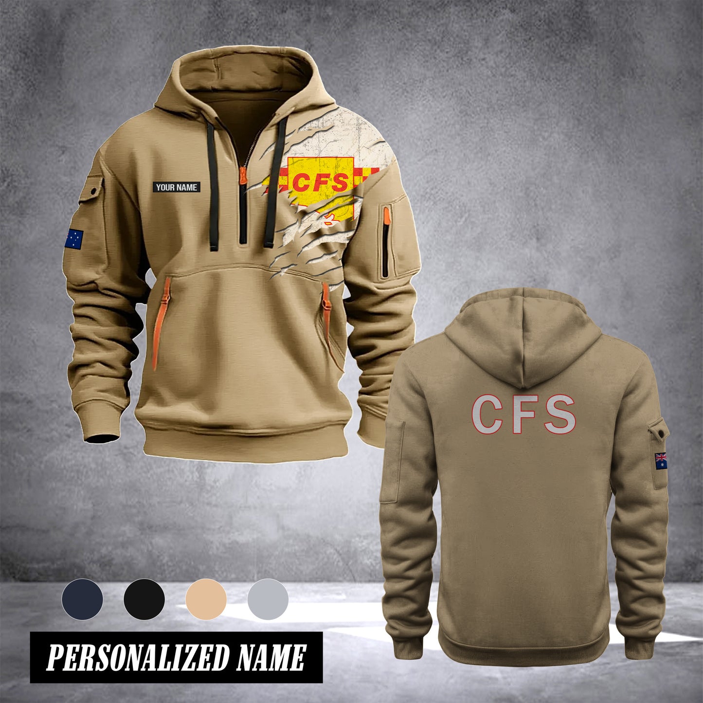South Australia Country Fire Service customize Hoodie Half Zipper 0909
