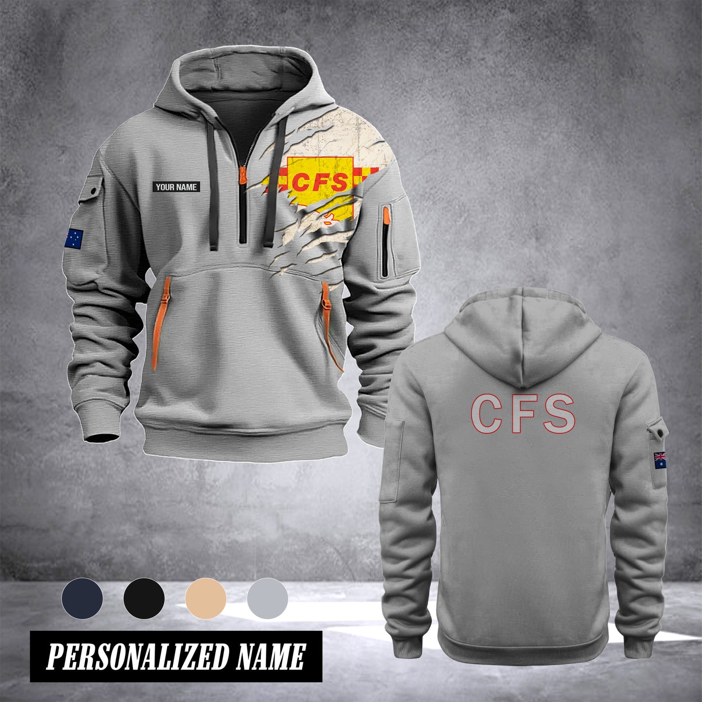 South Australia Country Fire Service customize Hoodie Half Zipper 0909