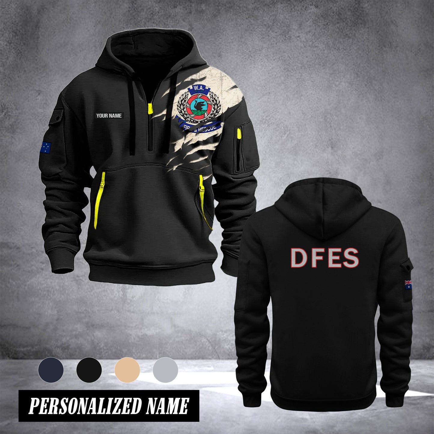 Department of Fire and Emergency Services Australia customize Hoodie Half Zipper 0909