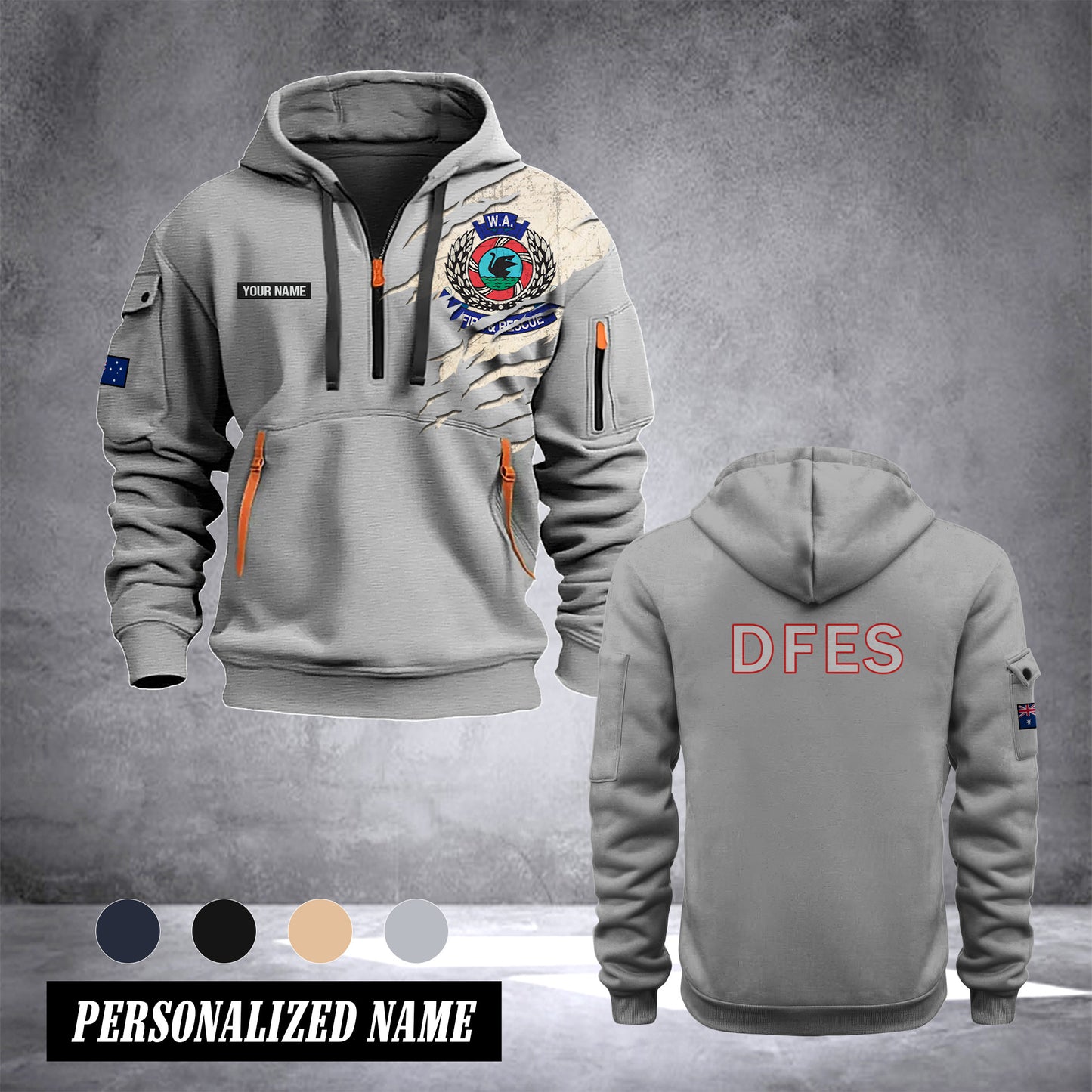 Department of Fire and Emergency Services Australia customize Hoodie Half Zipper 0909