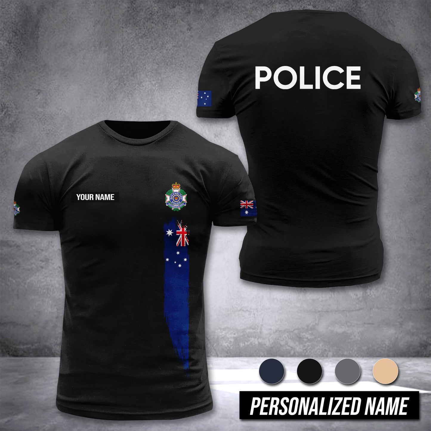 Queensland Police Service Australia customize T-shirt 3d DAH