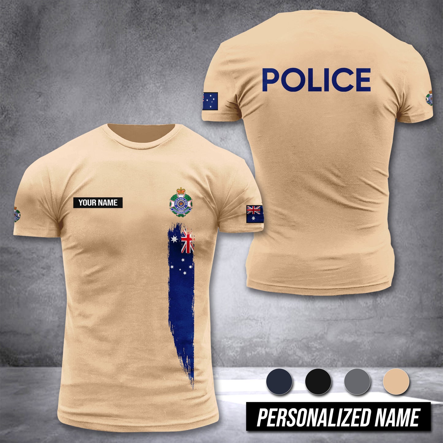 Queensland Police Service Australia customize T-shirt 3d DAH