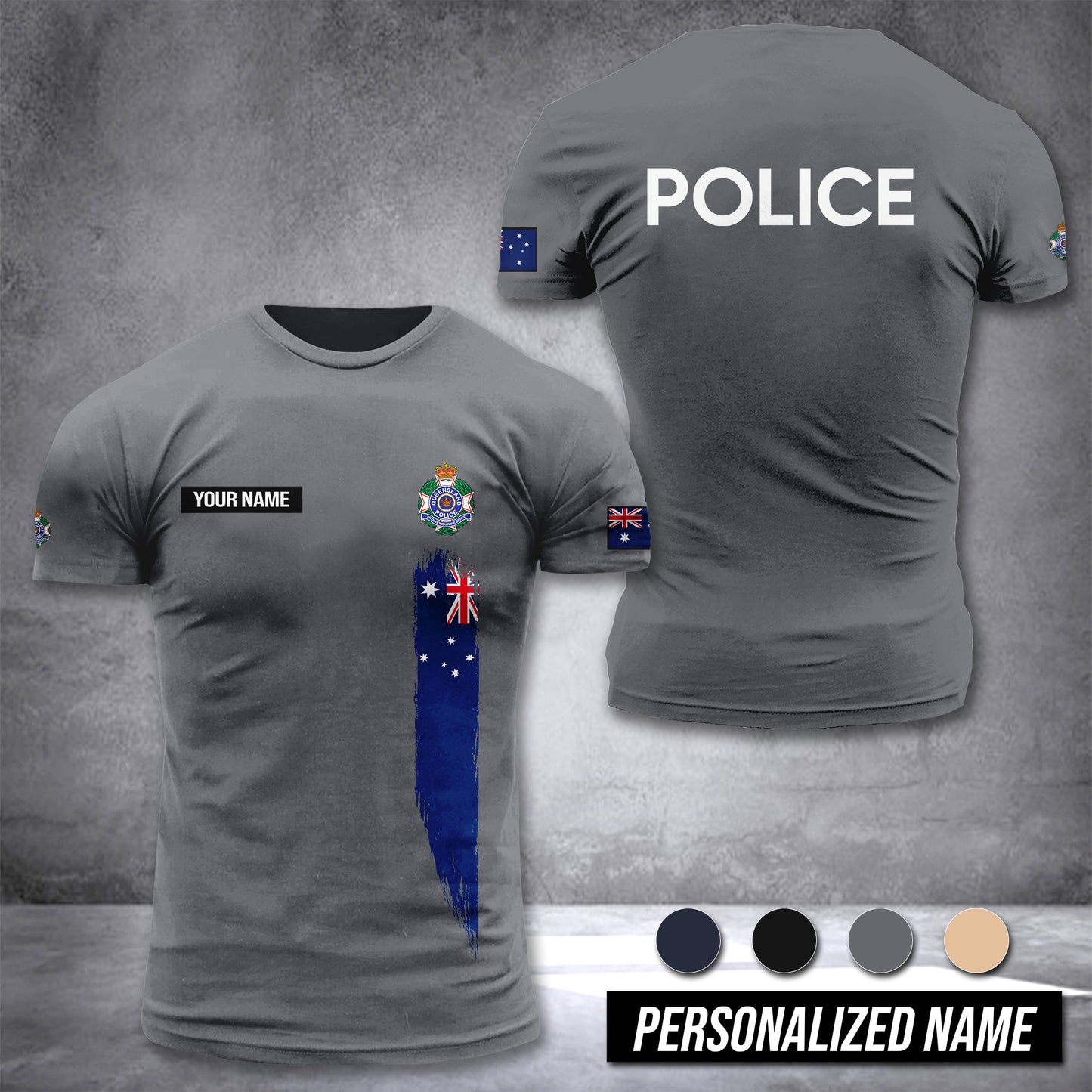 Queensland Police Service Australia customize T-shirt 3d DAH