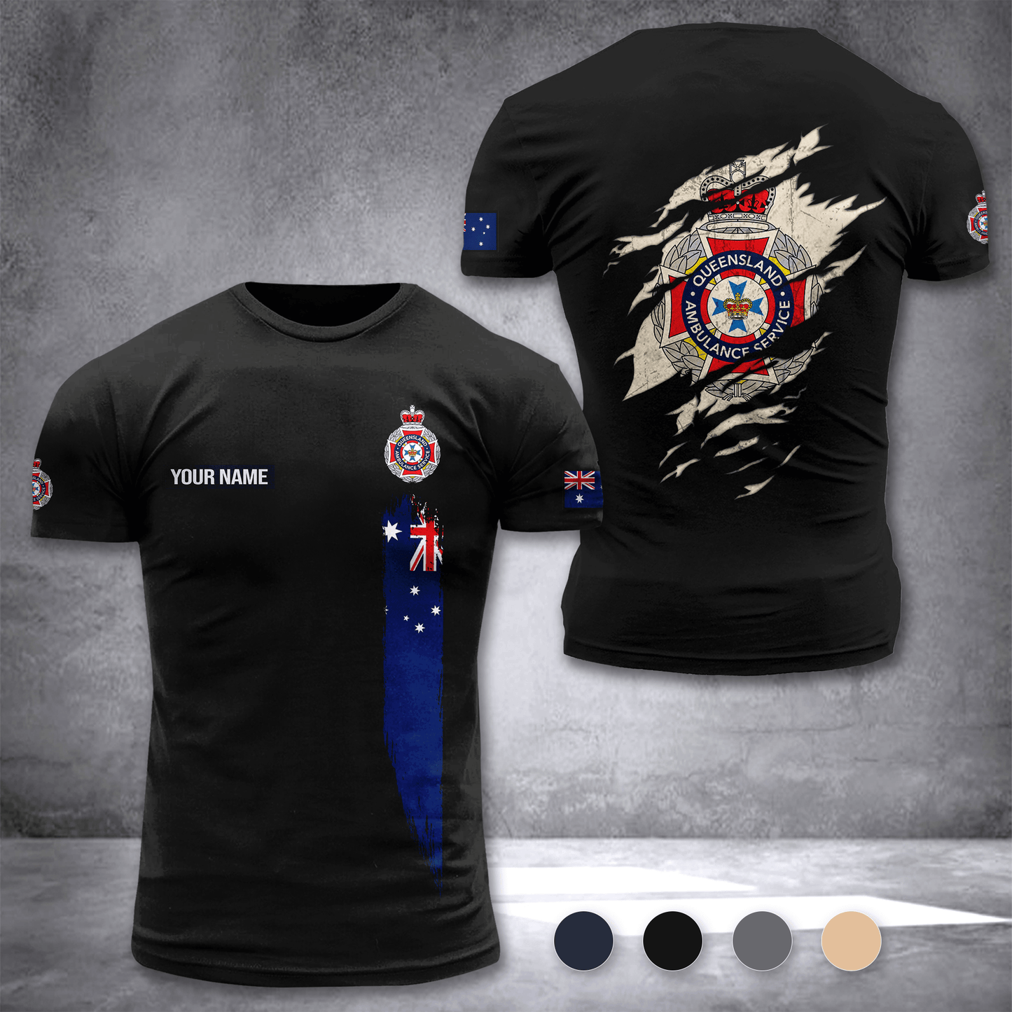 Queensland Ambulance Service customize T-shirt back