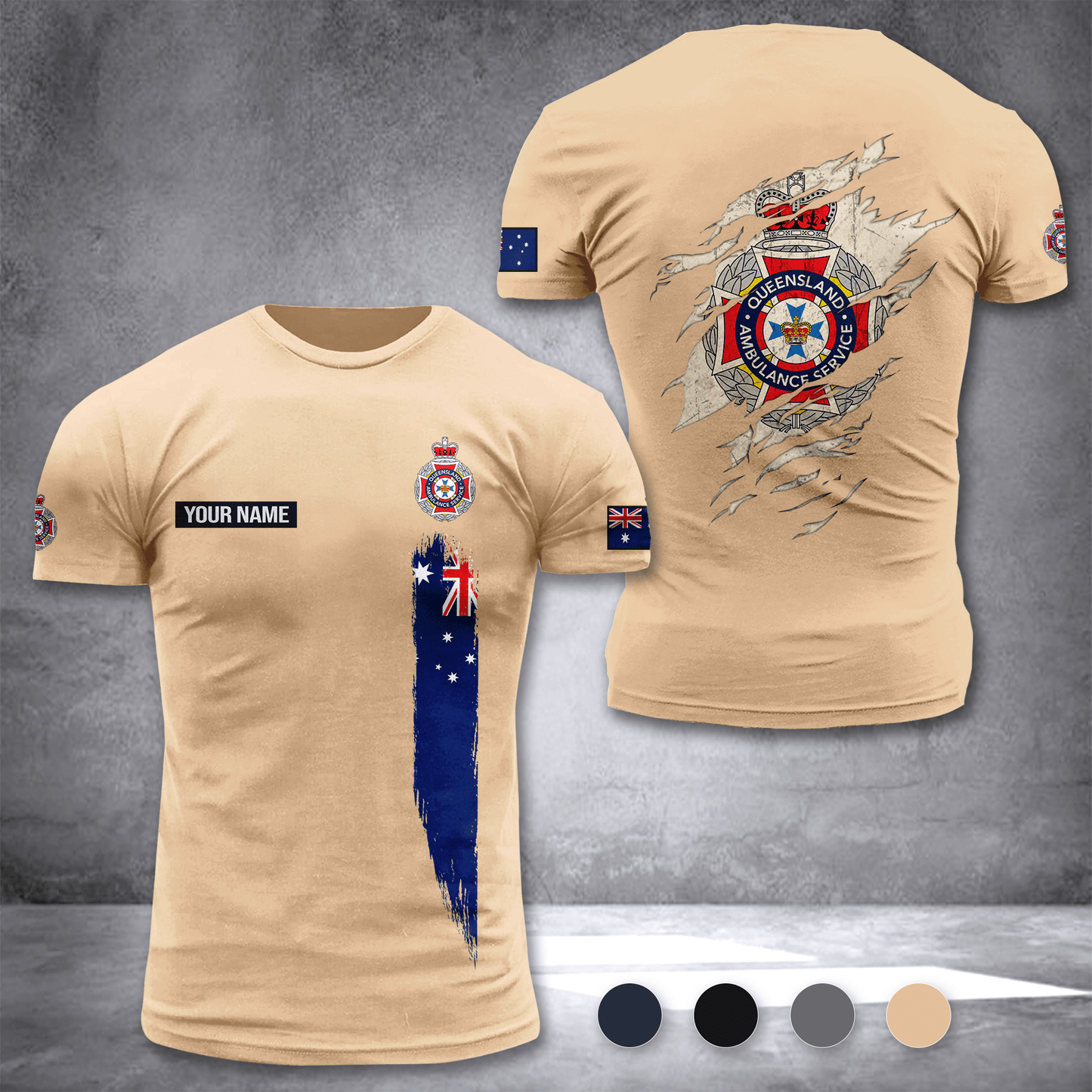 Queensland Ambulance Service customize T-shirt back