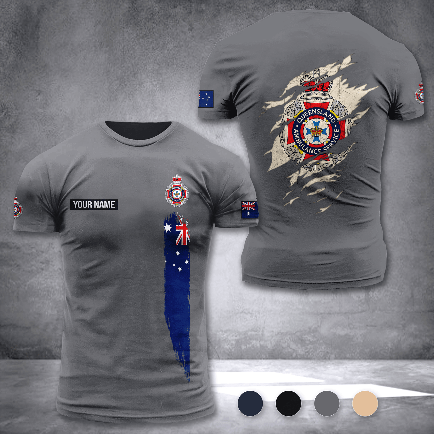Queensland Ambulance Service customize T-shirt back