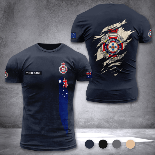 Queensland Ambulance Service customize T-shirt back