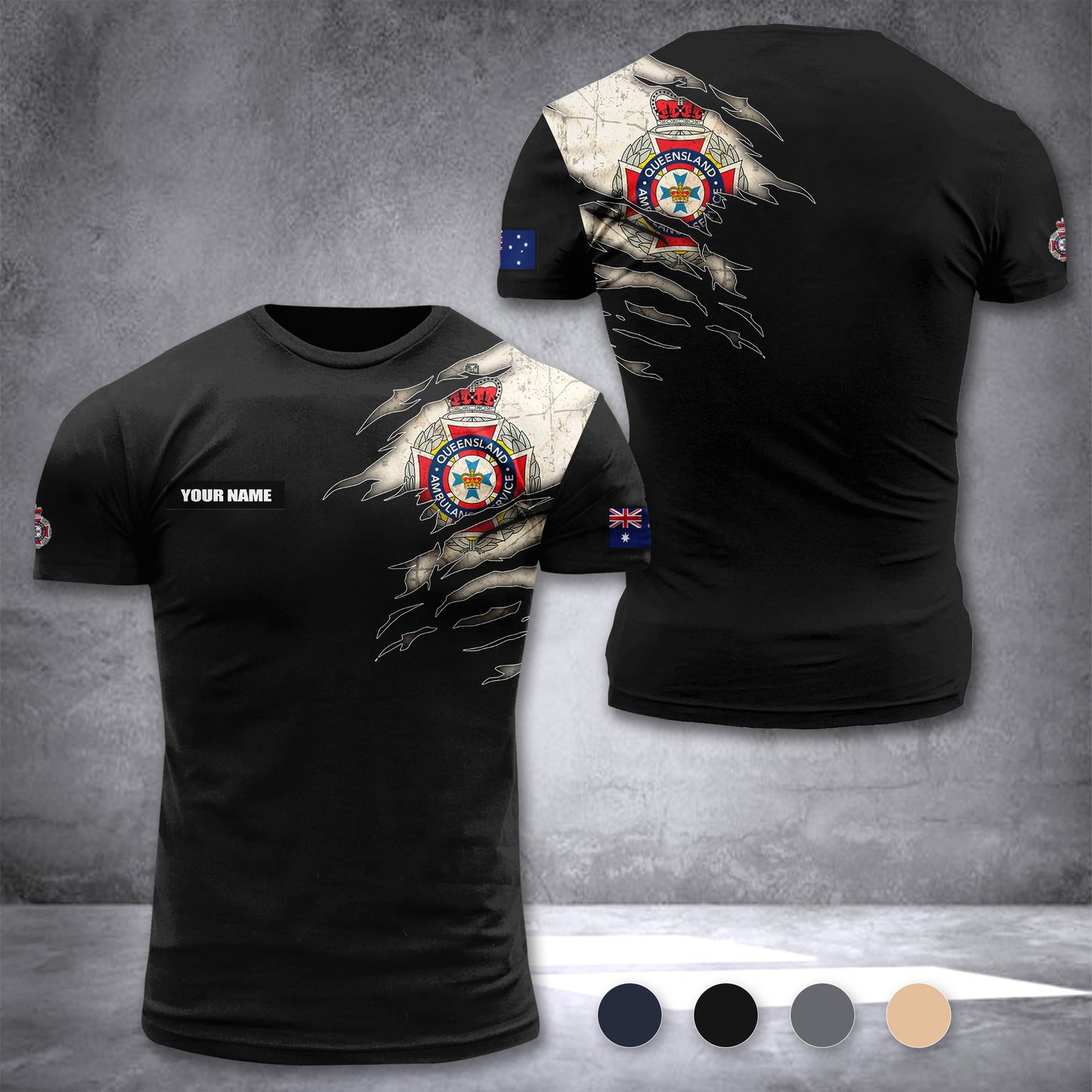 Queensland Ambulance Service customize T-shirt rack