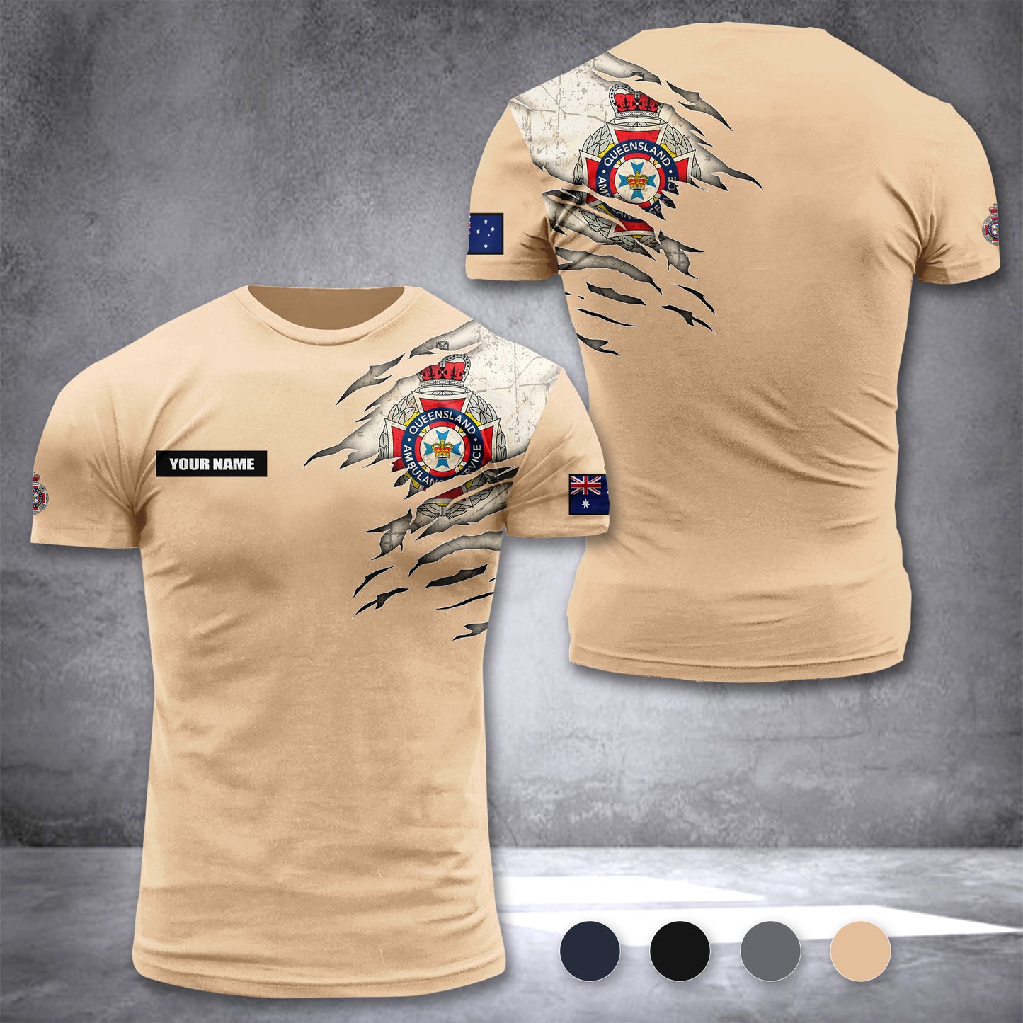 Queensland Ambulance Service customize T-shirt rack