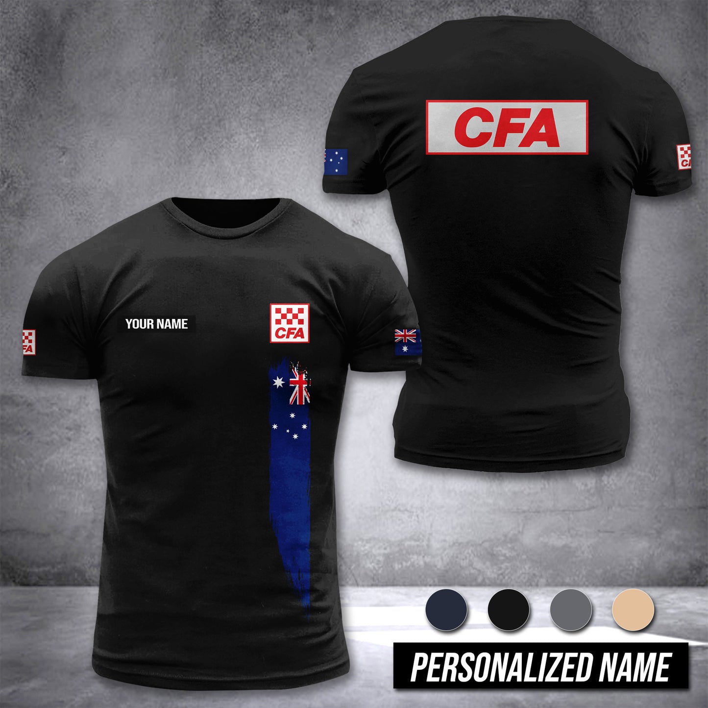 Country Fire Authority customize T-shirt rack