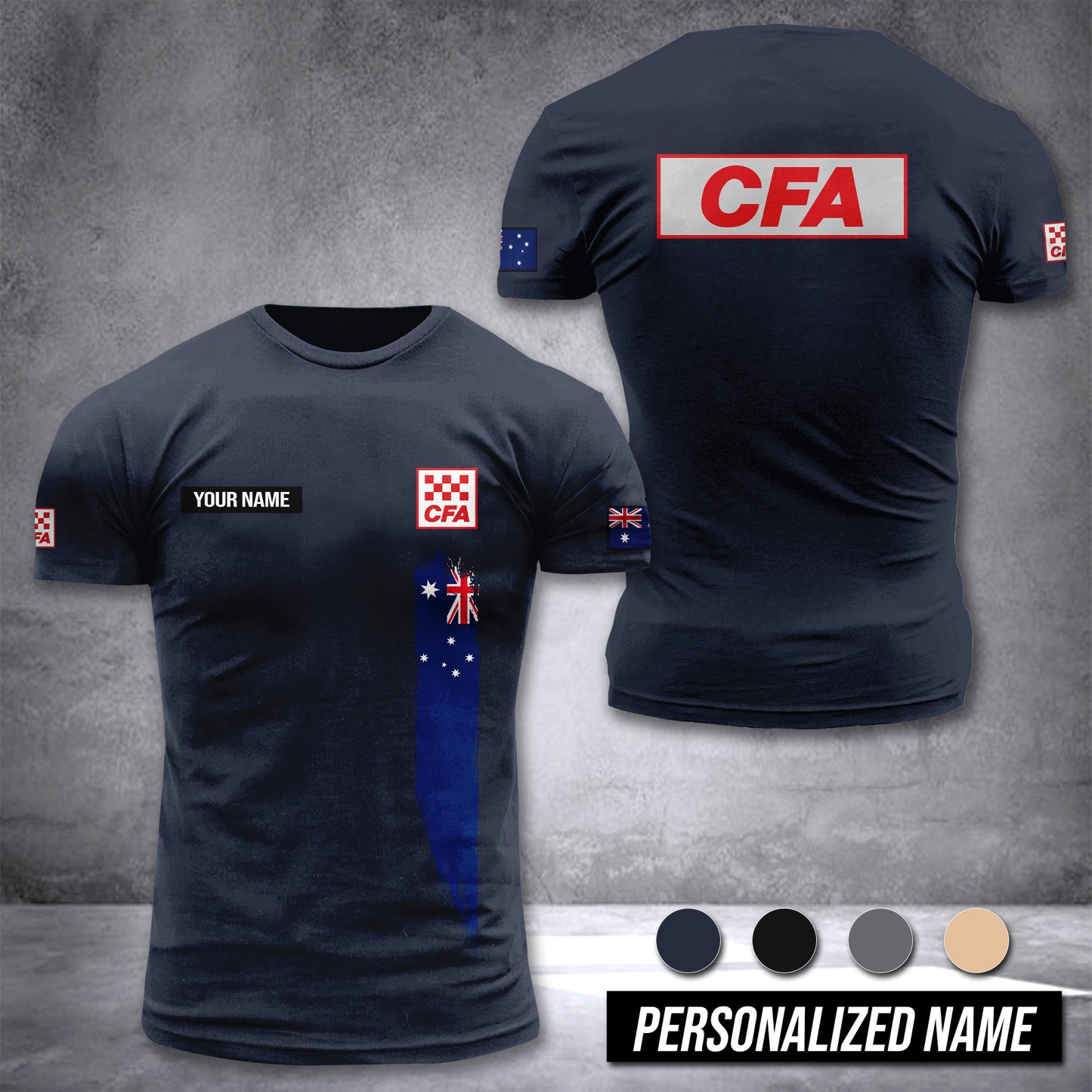 Country Fire Authority customize T-shirt rack