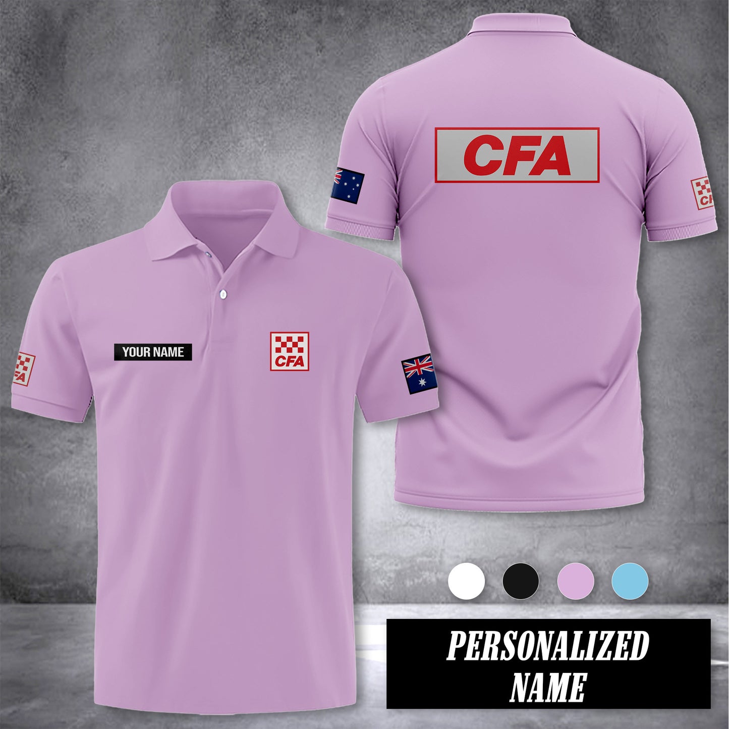 Country Fire Authority Australia customize polo back
