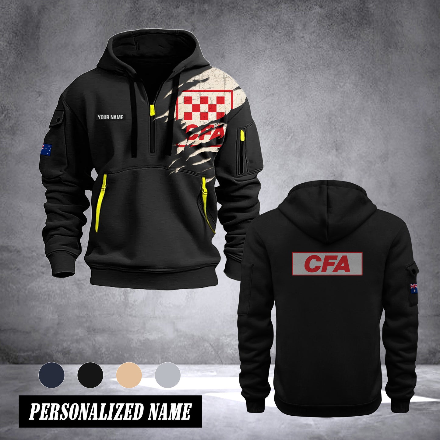 Country Fire Authority Australia customize Hoodie Half Zipper 0909