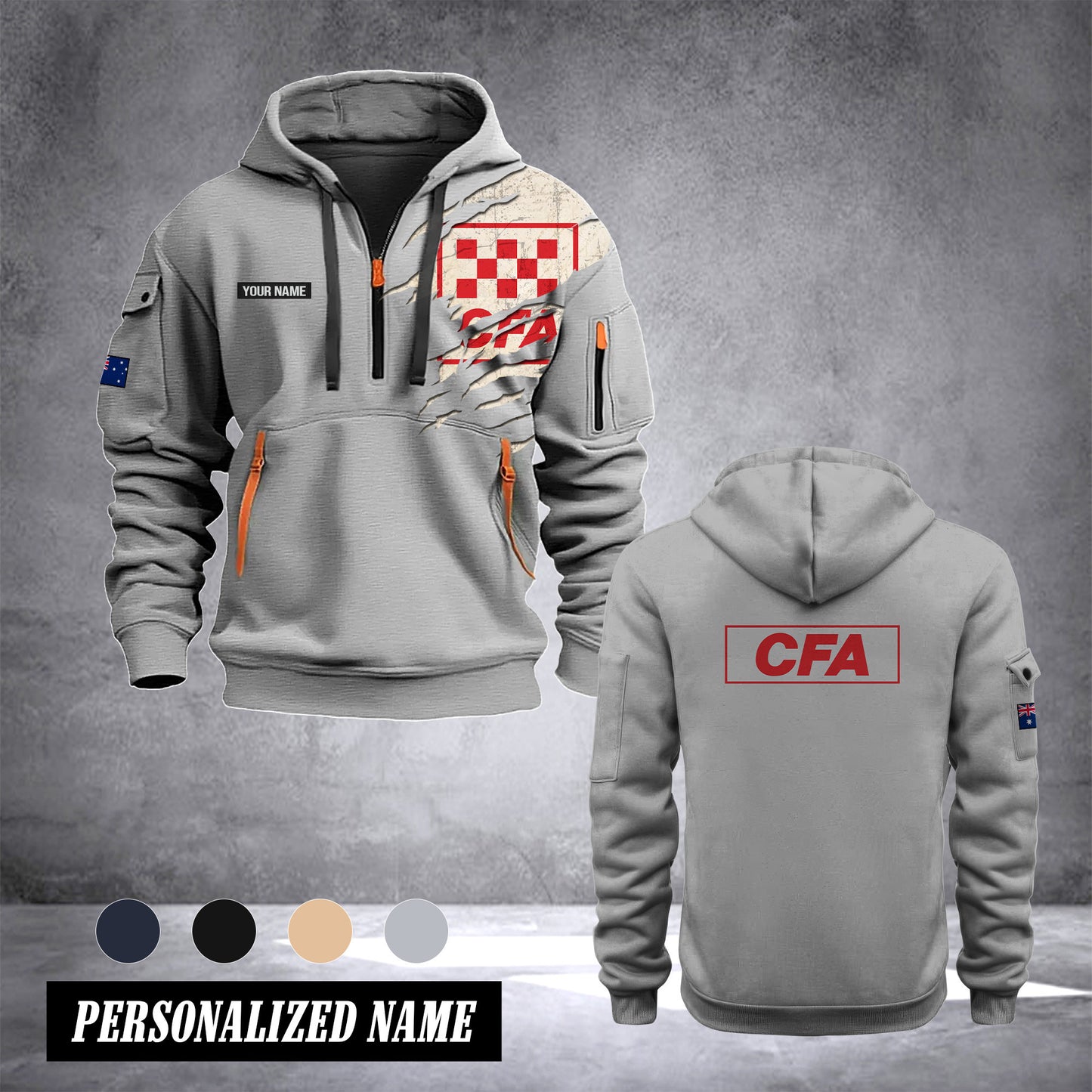 Country Fire Authority Australia customize Hoodie Half Zipper 0909