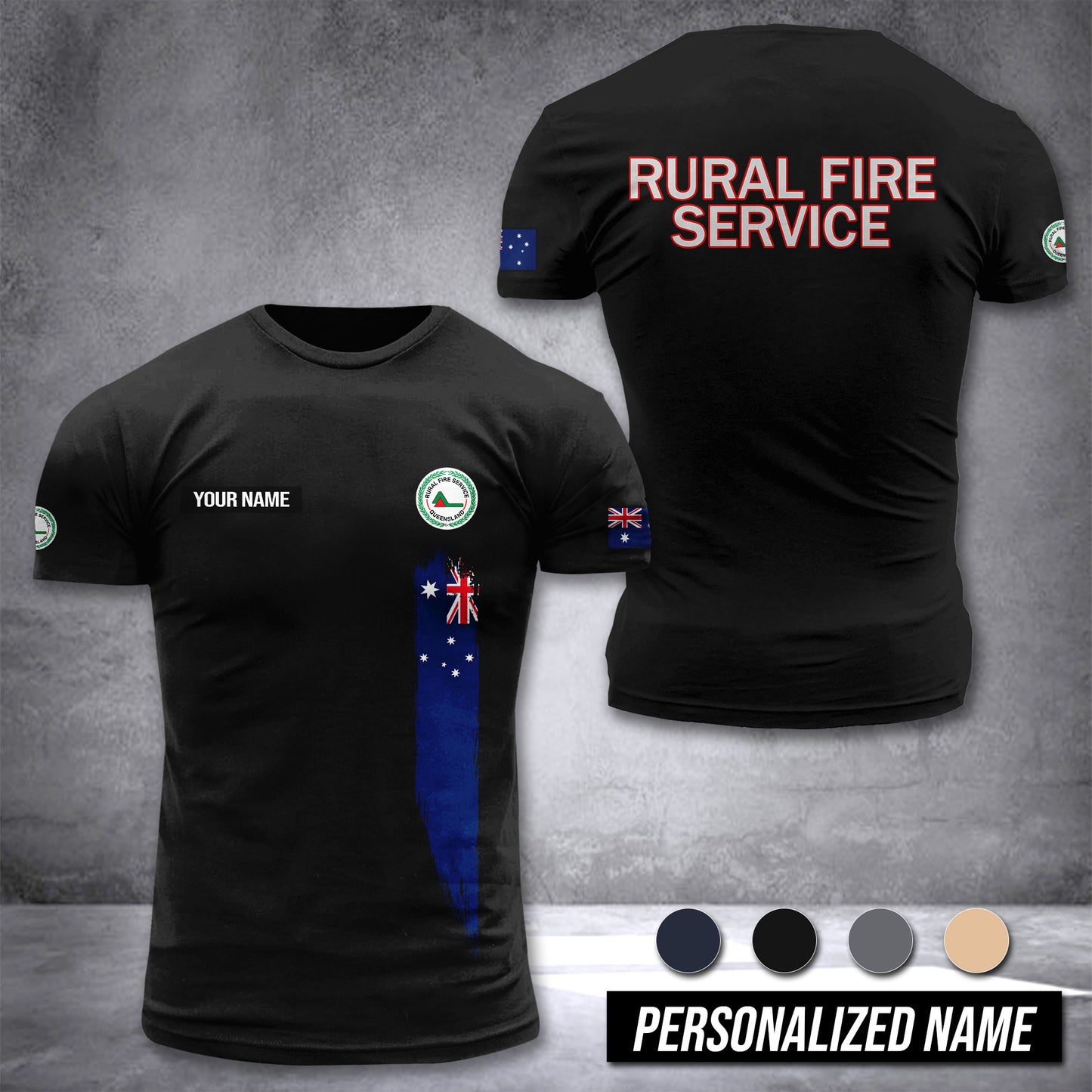 Queensland Rural Fire Service customize T-shirt rack