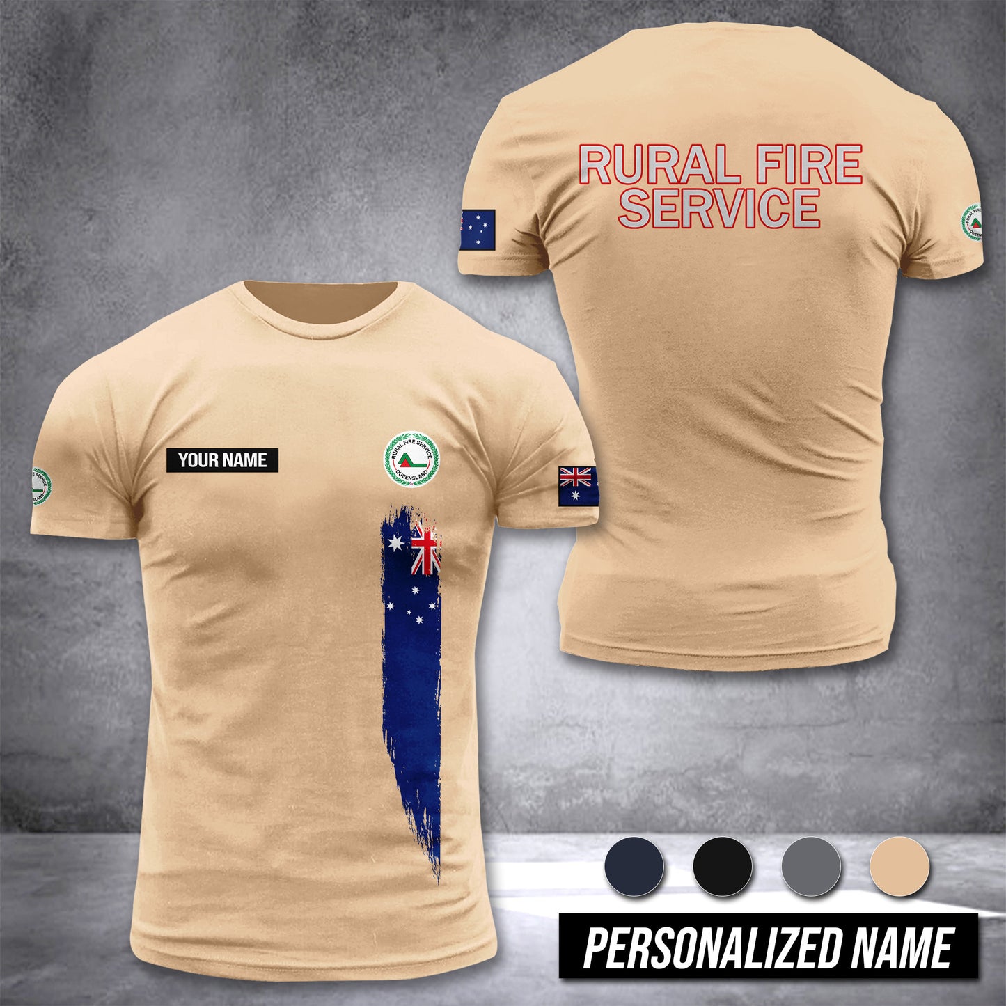 Queensland Rural Fire Service customize T-shirt rack