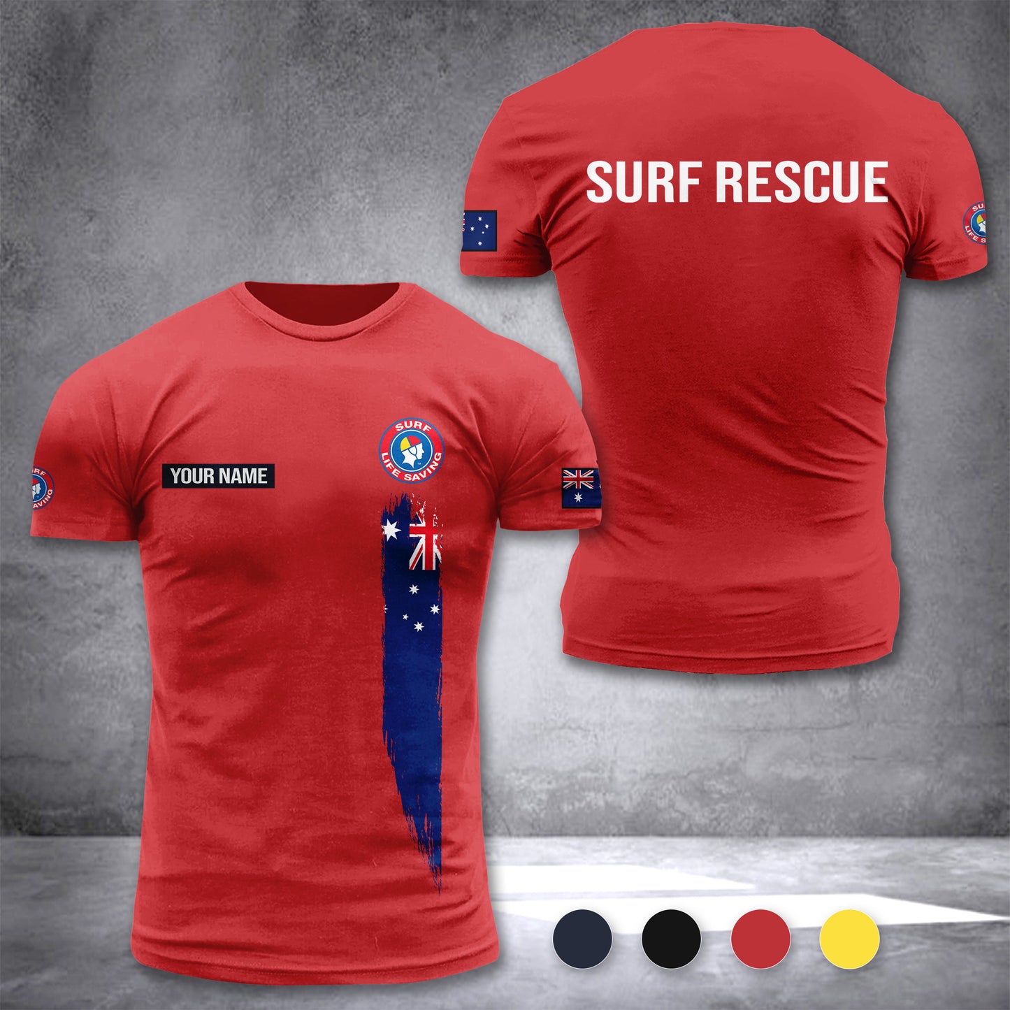 Surf Rescue Australia customize T-shirt rack