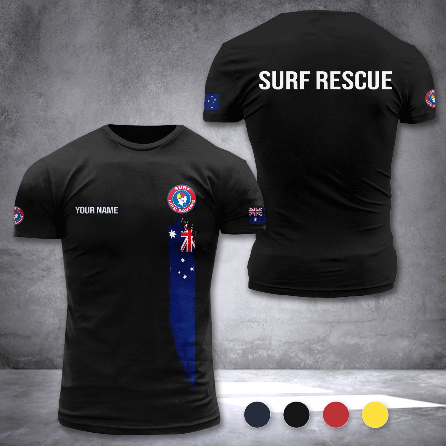 Surf Rescue Australia customize T-shirt rack