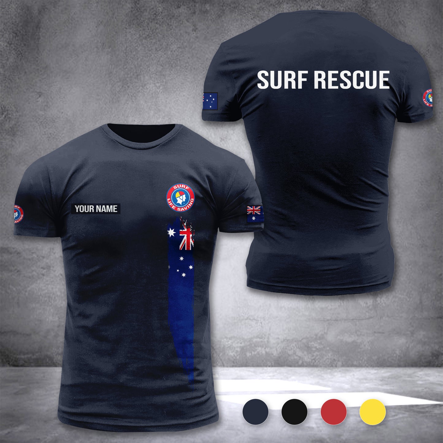 Surf Rescue Australia customize T-shirt rack