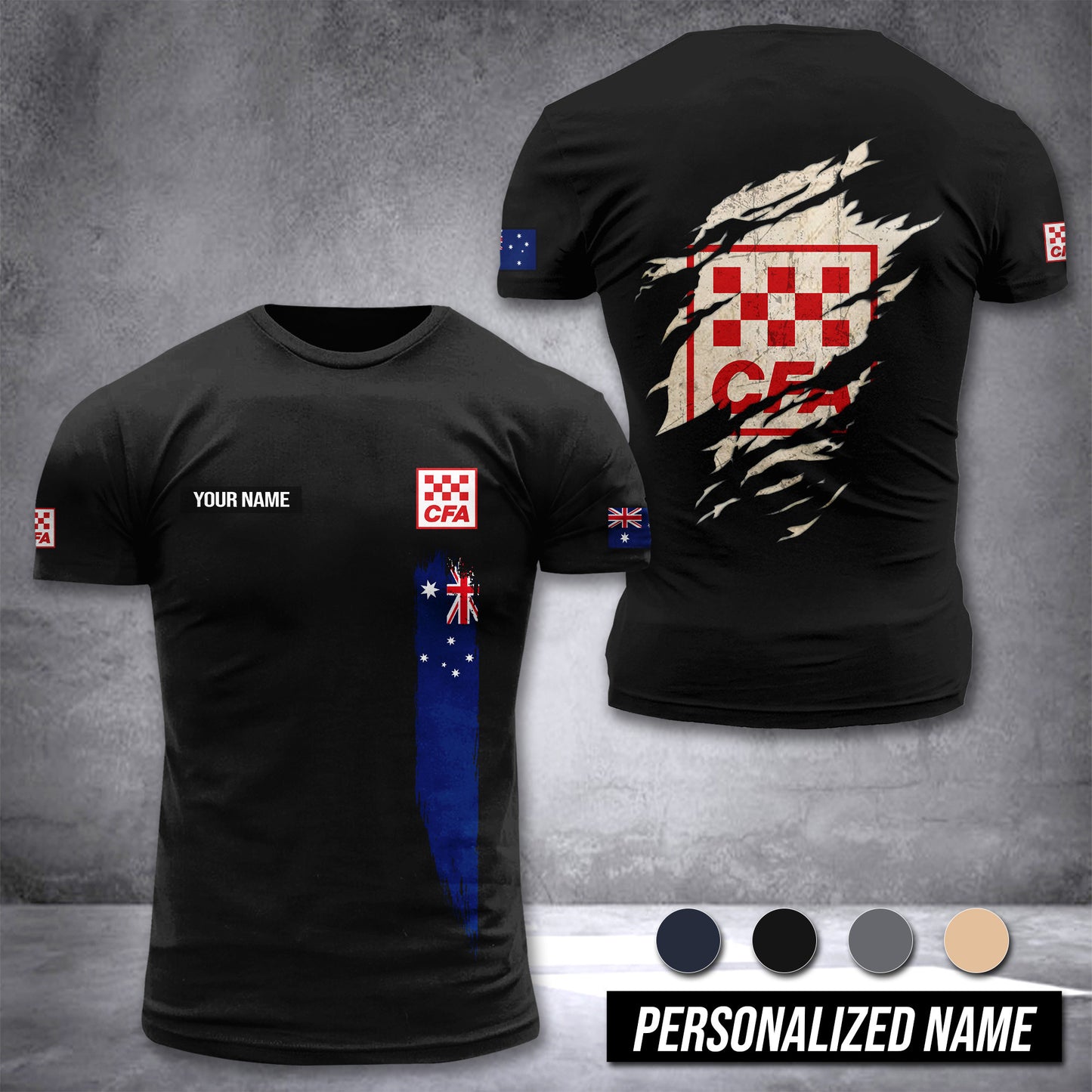 Country Fire Authority Australia customize T-shirt rack