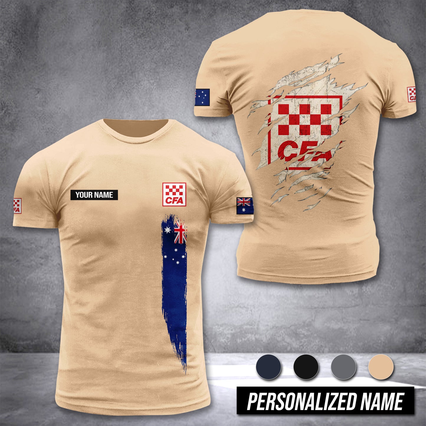 Country Fire Authority Australia customize T-shirt rack