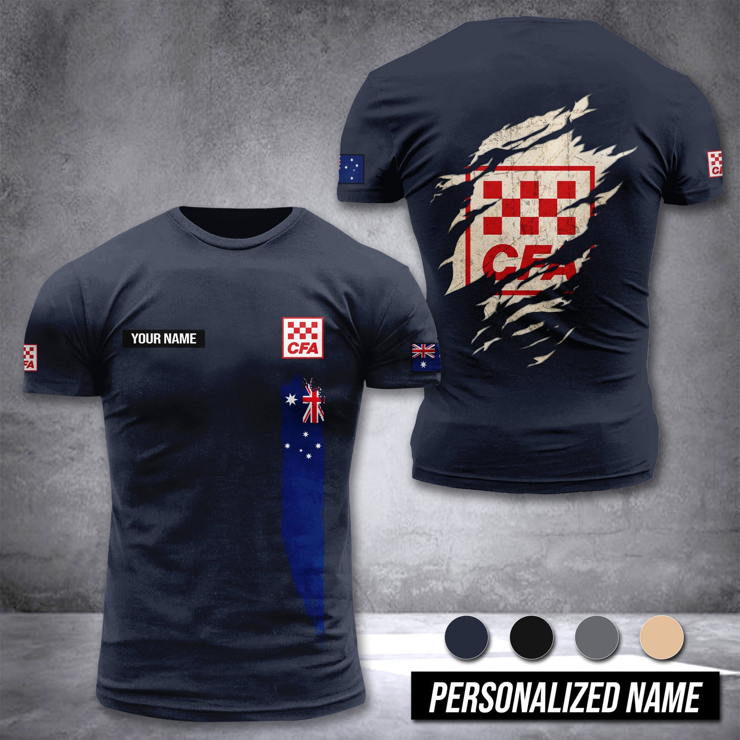 Country Fire Authority Australia customize T-shirt rack