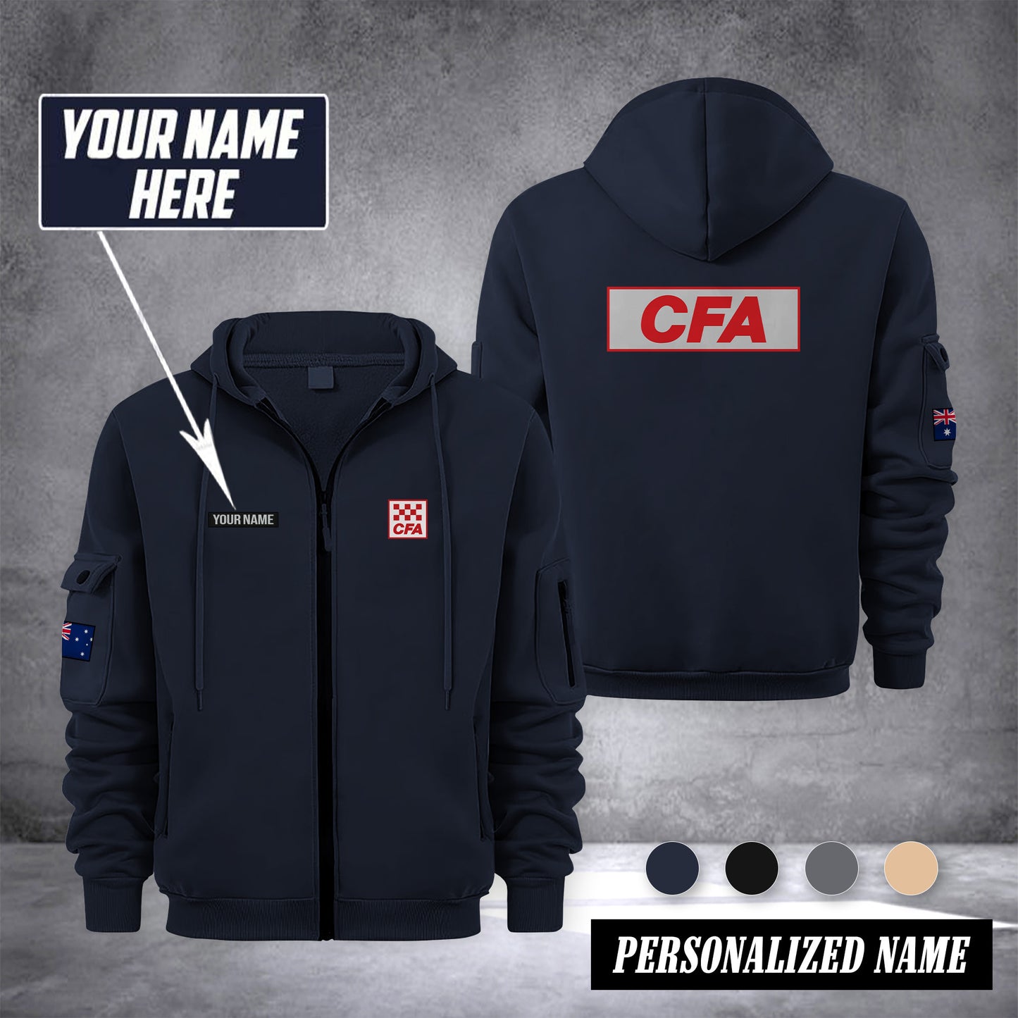 Country Fire Authority Australia customize Zipper cardigan jacket