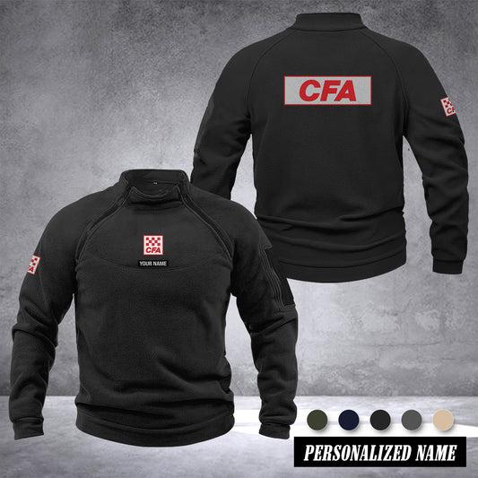 Country Fire Authority Australia Men’s Tactical Hoodie with Zip – Military Style Outdoor Fleece Pullover, Windproof, Warm & Long Sleeve